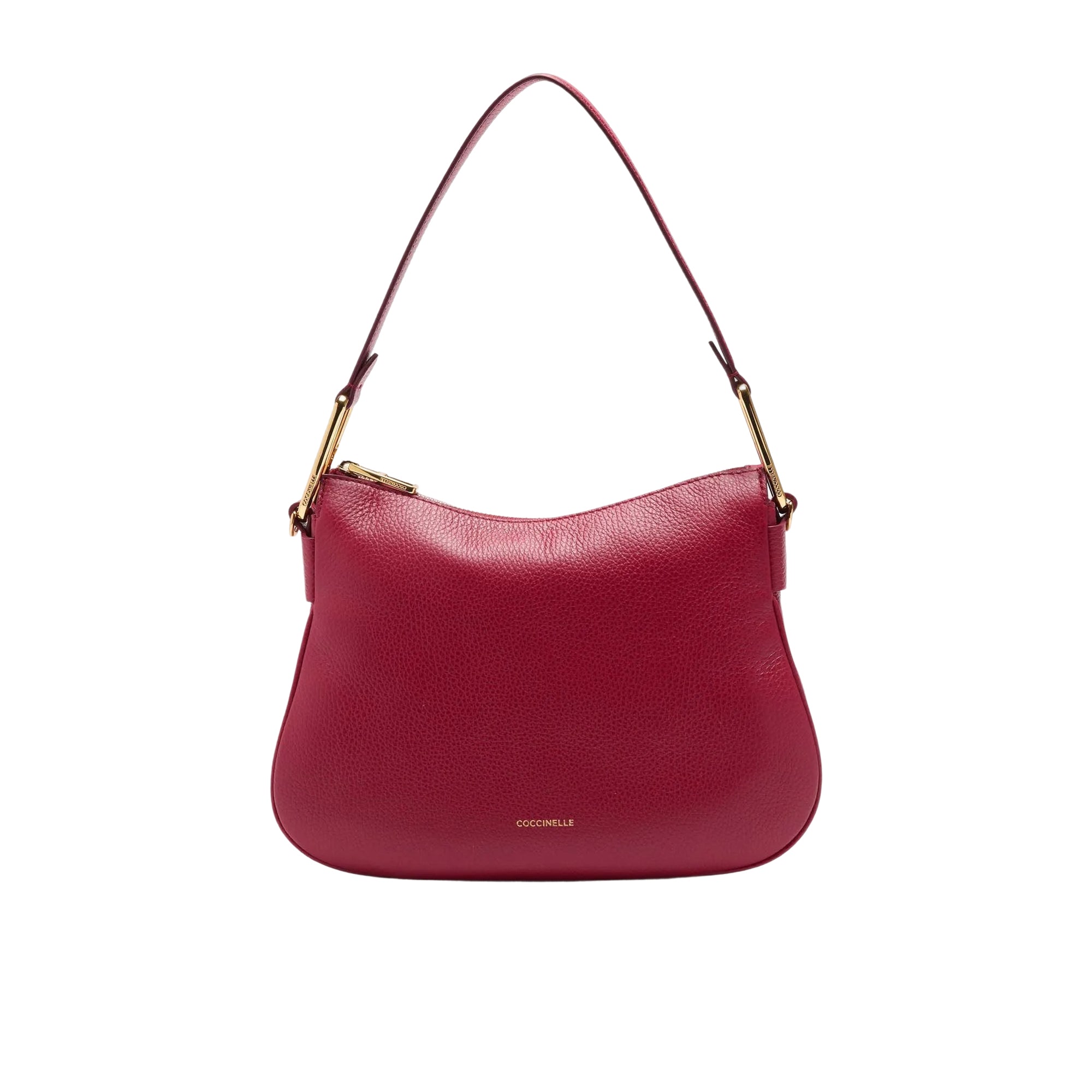 Bolso de Mujer Coccinelle Rojo, de Hombro con Correa, en Cuero Genuino, Magie Soft Small