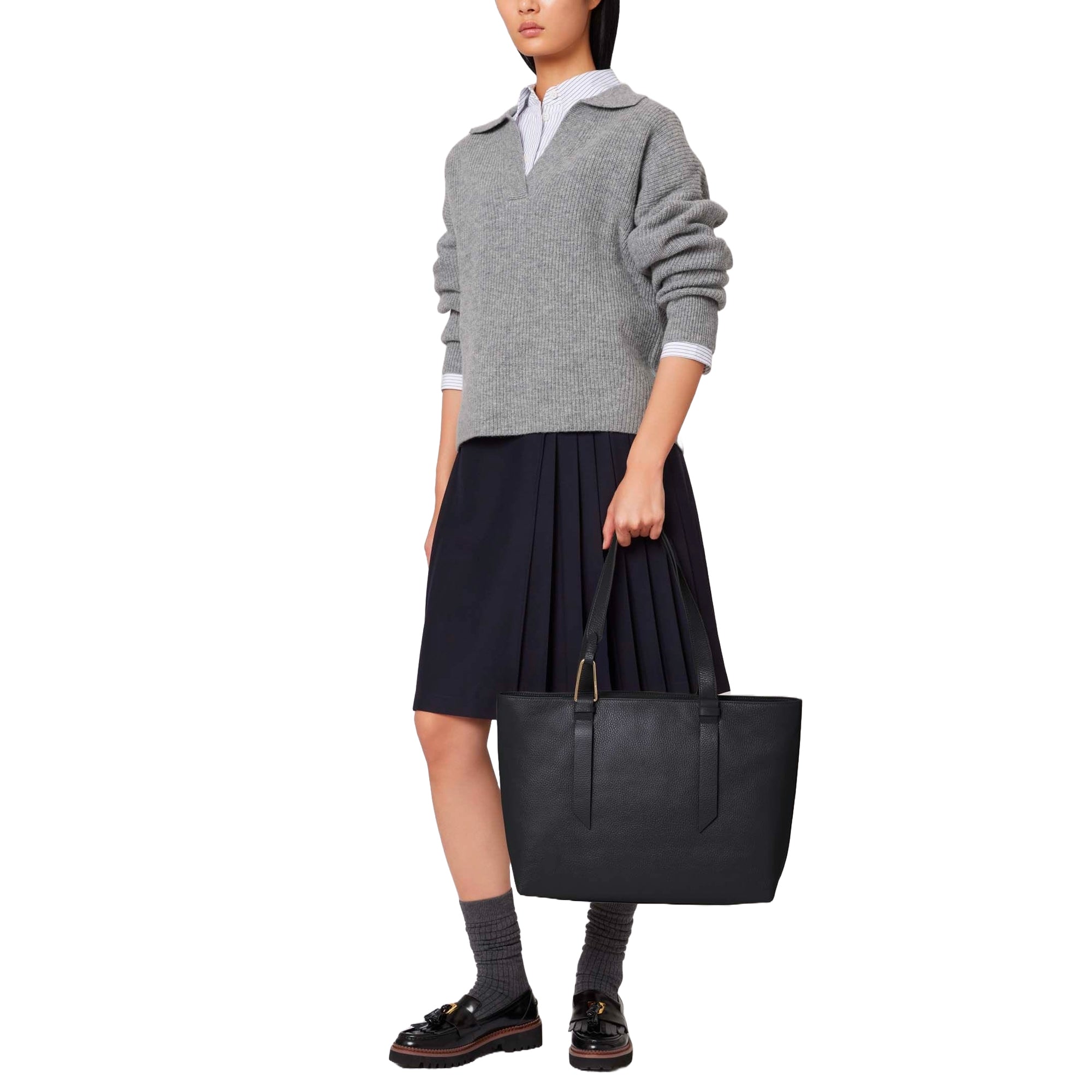 COCCINELLE Borsa Donna a Spalla Nera, in Vera Pelle, Malory Medium