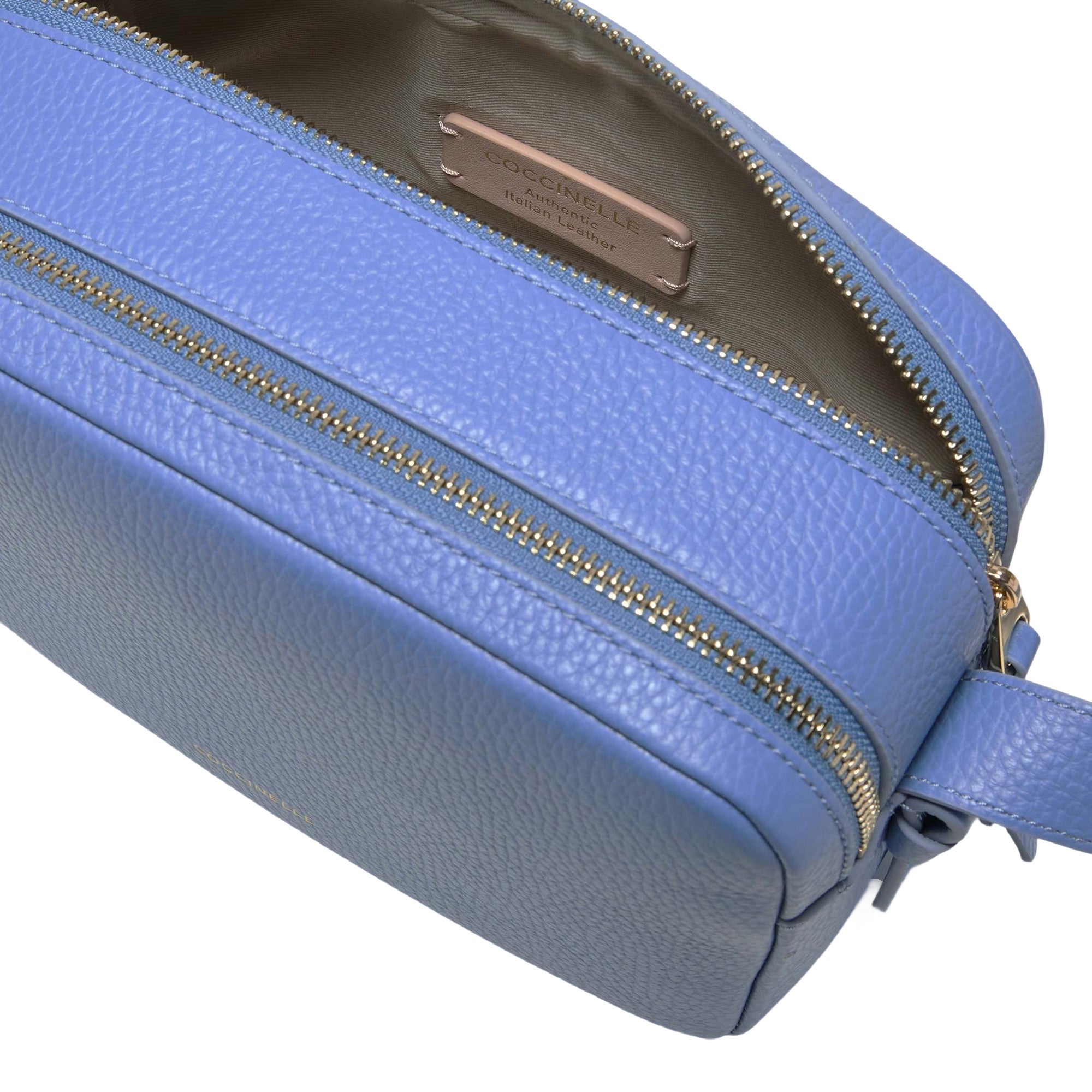 COCCINELLE Borsa Donna a Tracolla Blu, In Vera Pelle, Malory Small