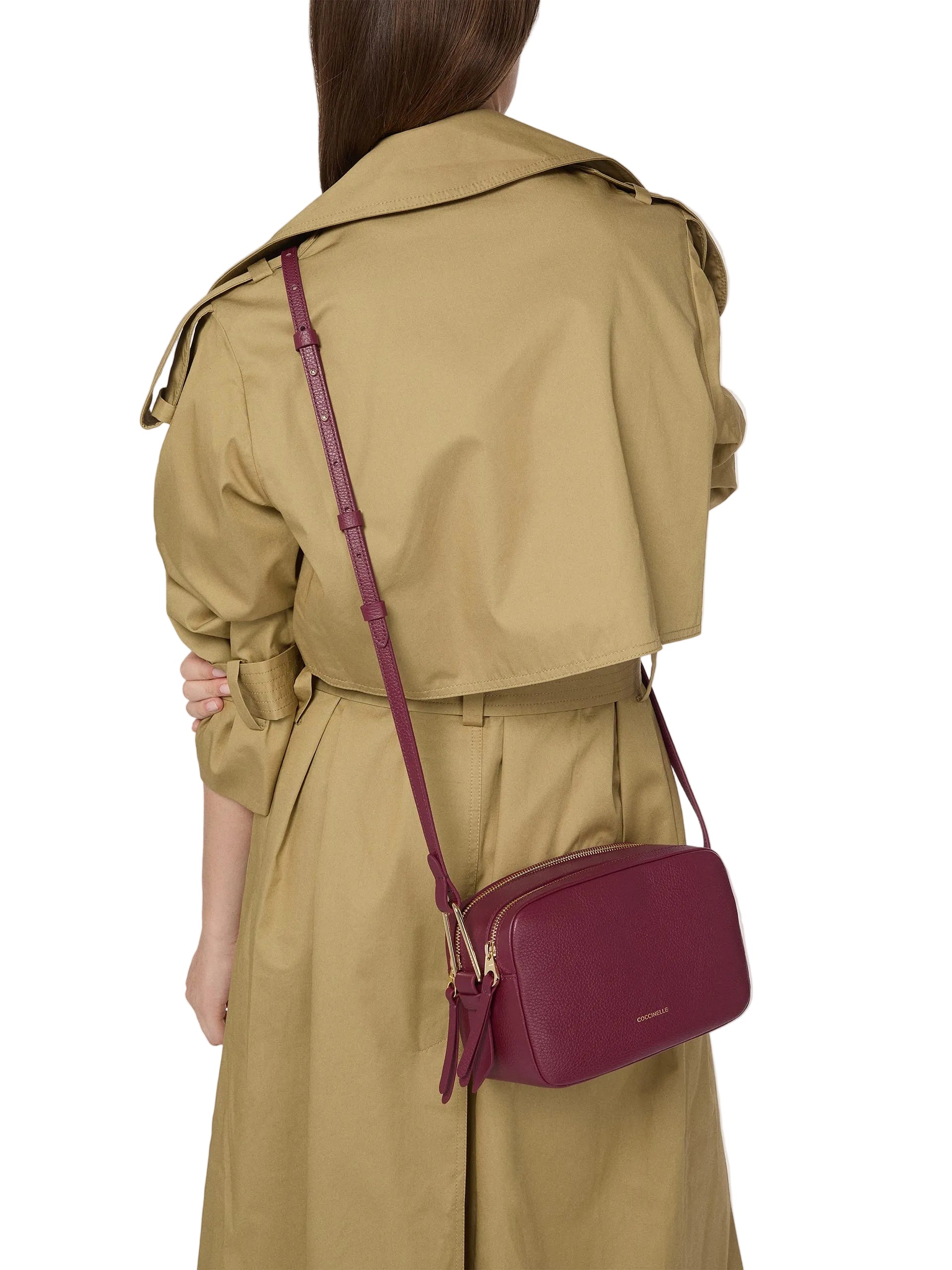 Coccinelle Borsa Donna Viola Malory Tracolla Pelle Zip Logo Borse - vista 2