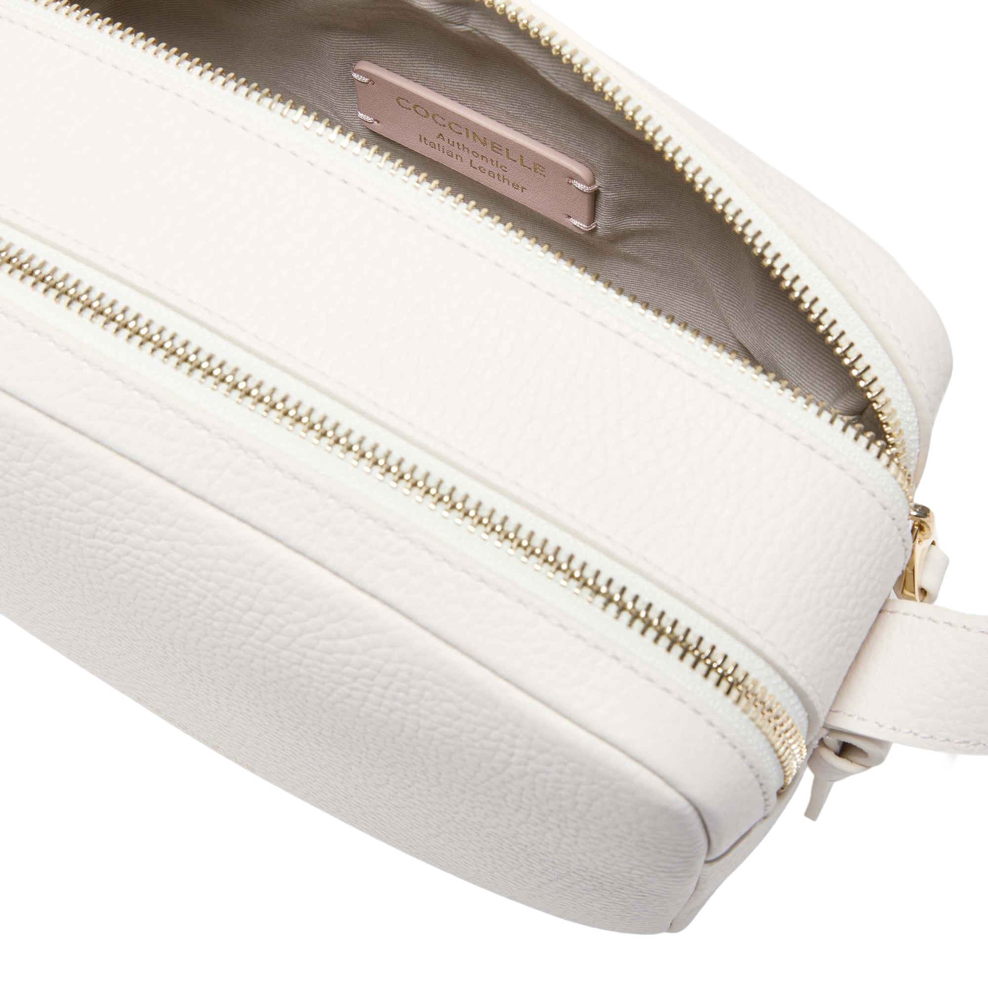 COCCINELLE Borsa Donna a Tracolla Bianca, In Vera Pelle, Malory Small