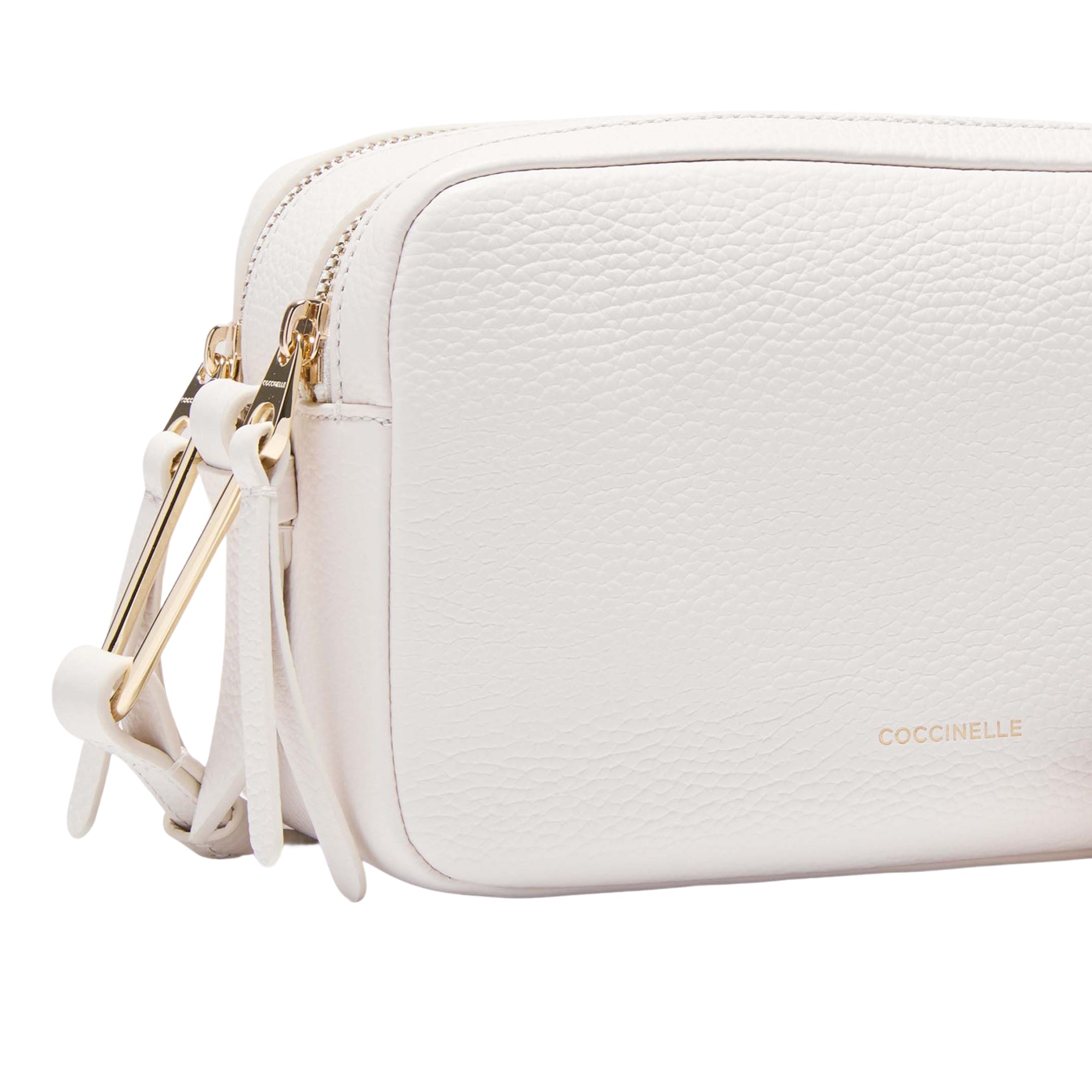 COCCINELLE Borsa Donna a Tracolla Bianca, In Vera Pelle, Malory Small