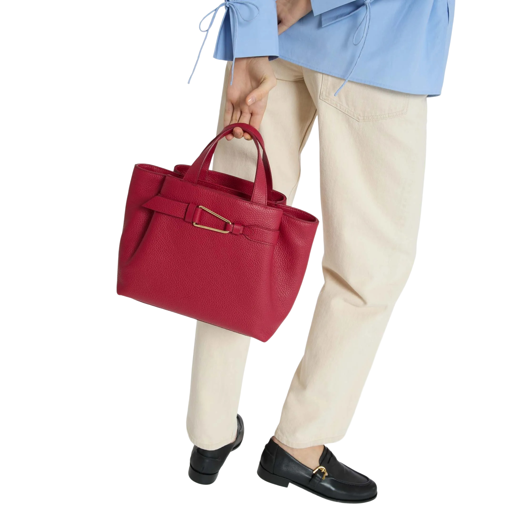 COCCINELLE Borsa Donna a Mano con Tracolla Marrone, In Vera Pelle, Malory Small