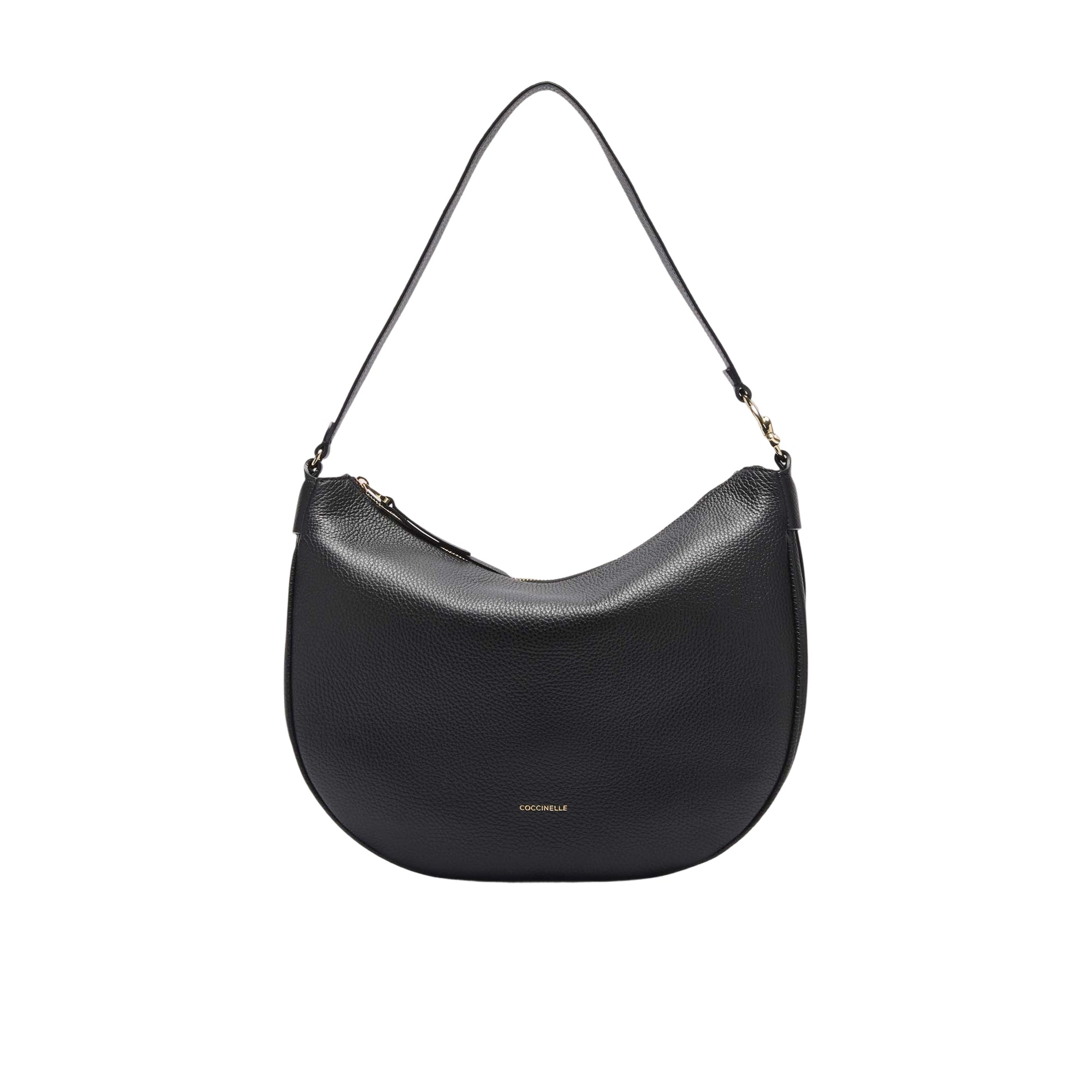 COCCINELLE Borsa Donna Hobo a Spalla Nera, In Vera Pelle, C-Easy Medium