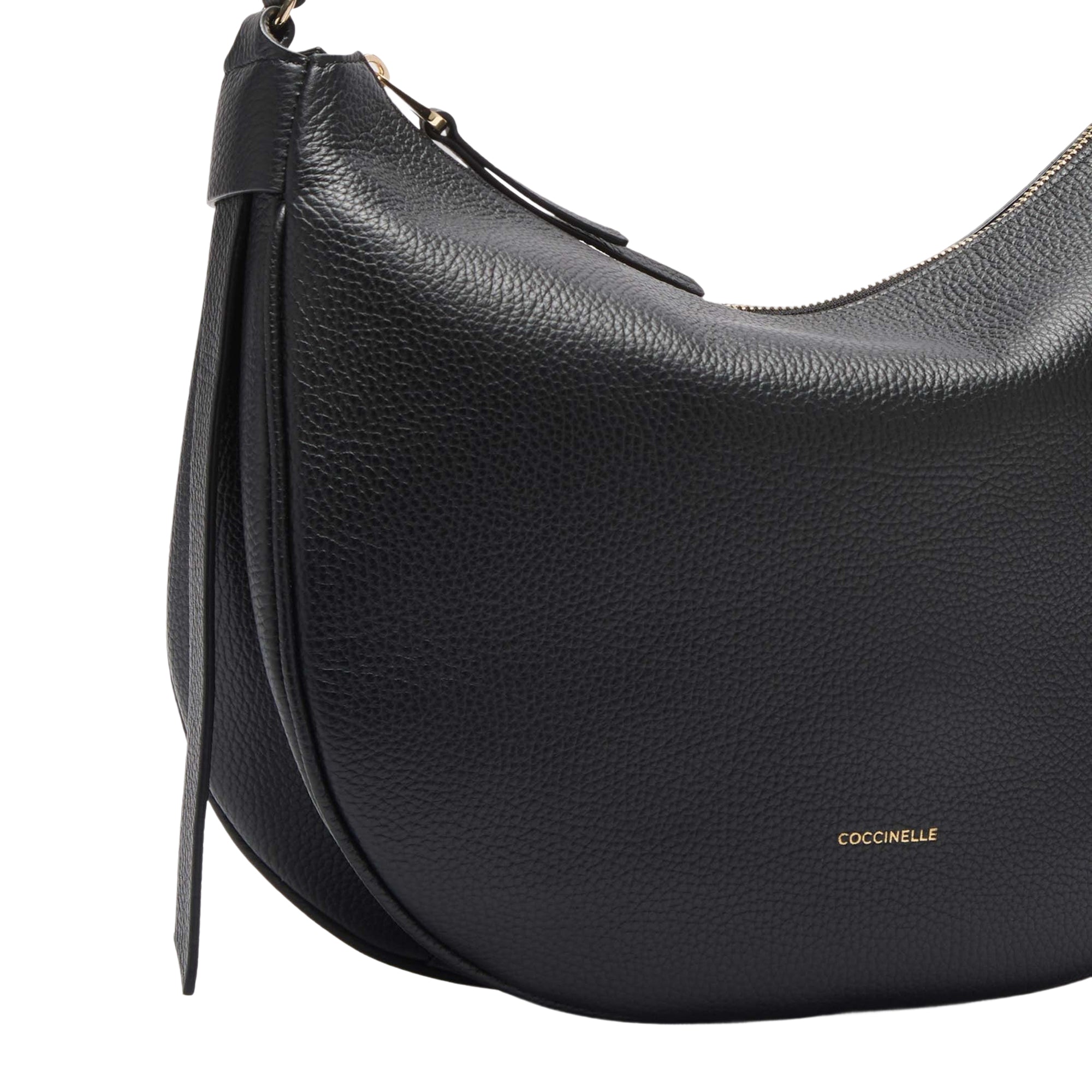 COCCINELLE Borsa Donna Hobo a Spalla Nera, In Vera Pelle, C-Easy Medium