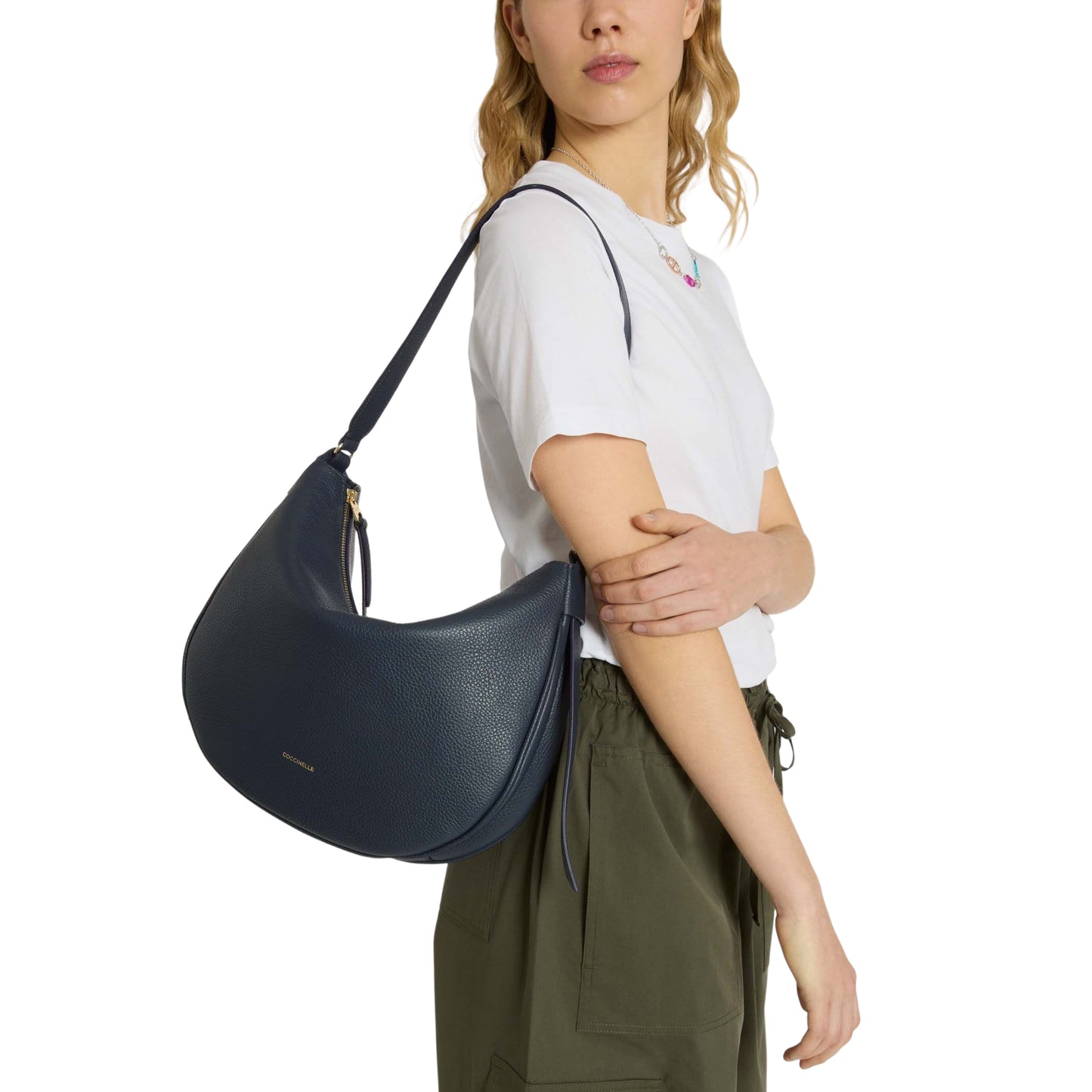 COCCINELLE Borsa Donna Hobo a Spalla Marrone, In Vera Pelle, C-Easy Medium Borse - vista 2