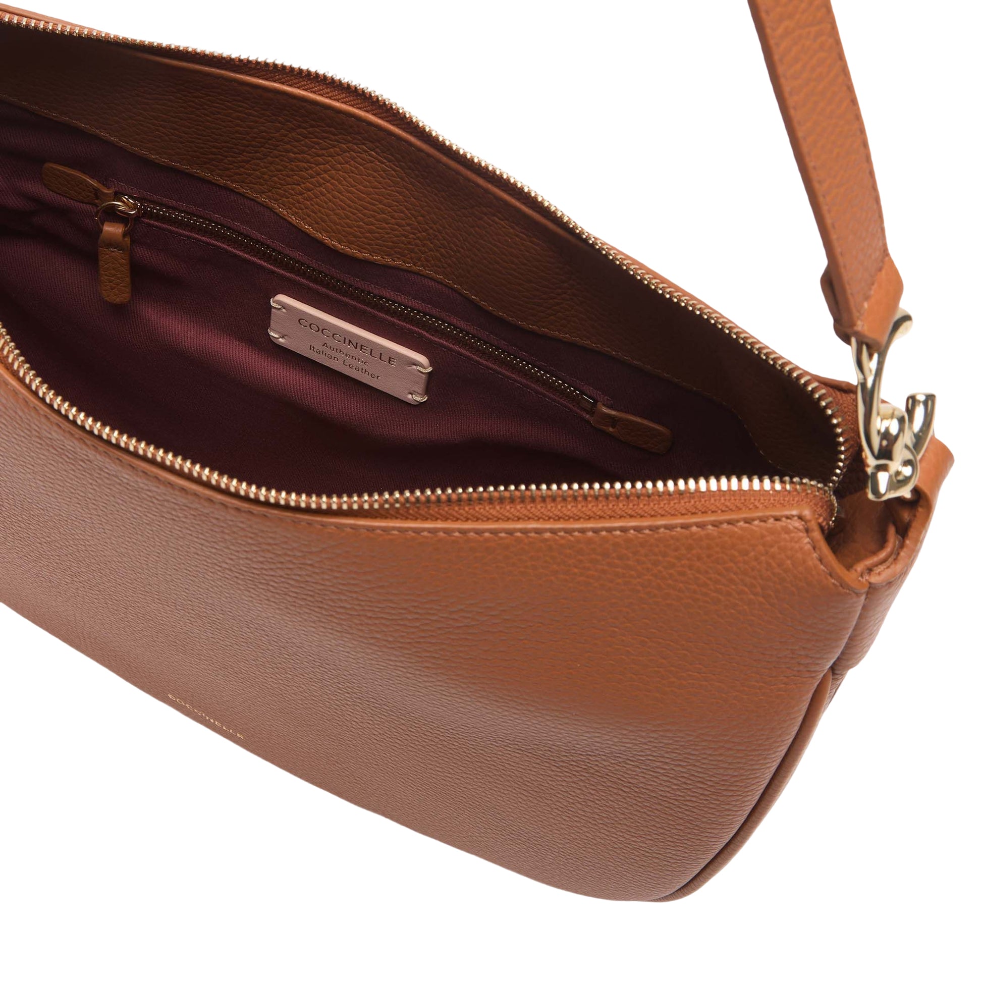COCCINELLE Borsa Donna Hobo a Spalla Marrone, In Vera Pelle, C-Easy Medium Borse - vista 4