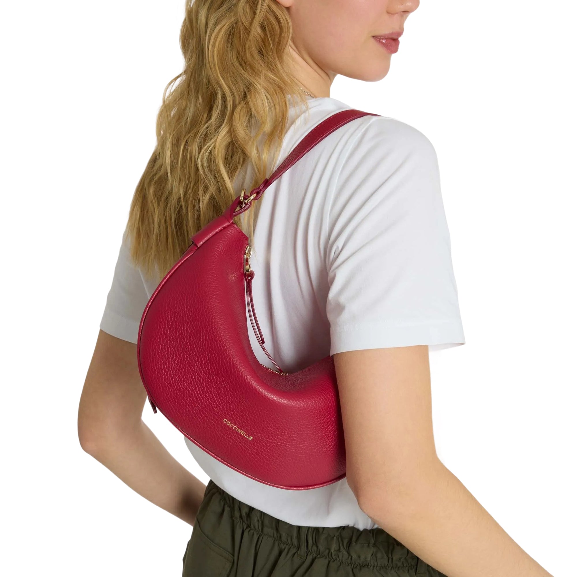 Borsa Donna Coccinelle Nera a Spalla C-Easy in Pelle con Tracolla