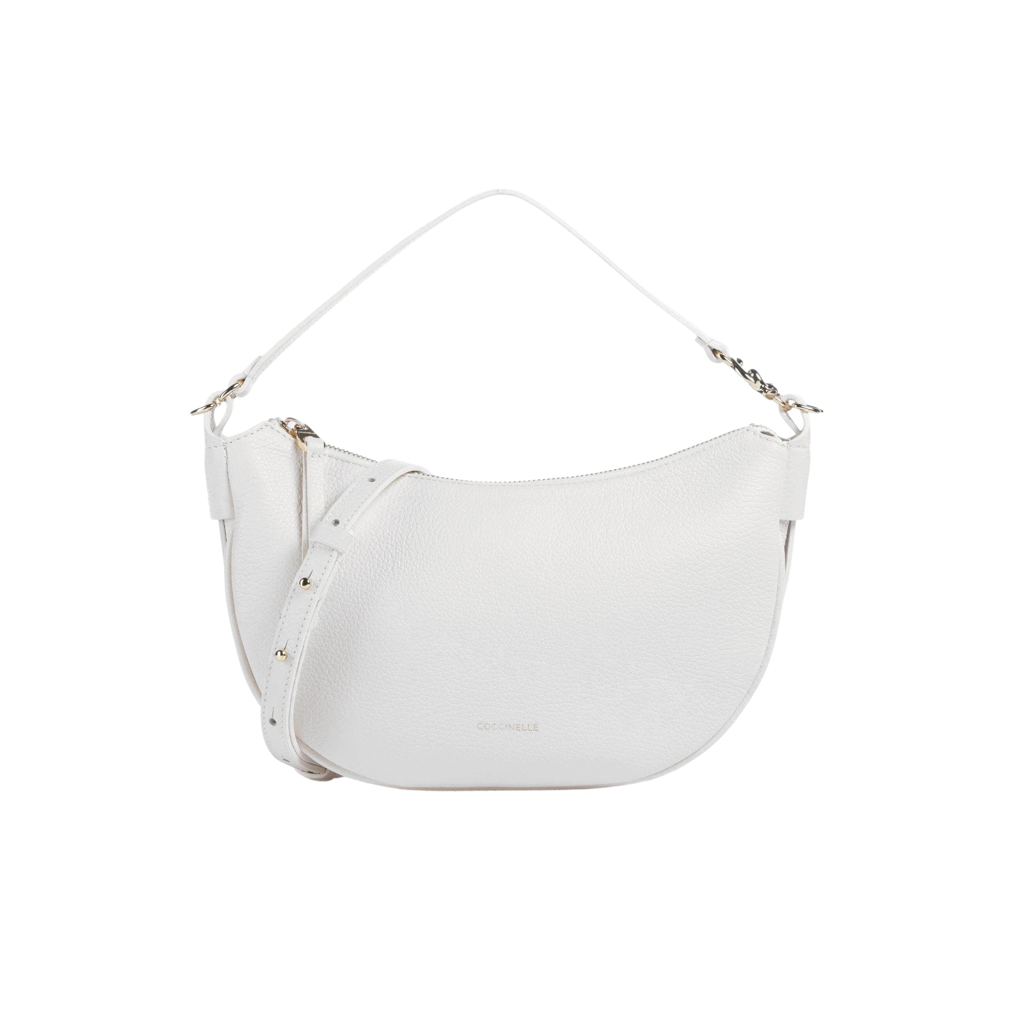 COCCINELLE Borsa Donna a Spalla Bianca con Tracolla, In Vera Pelle, C-Easy
