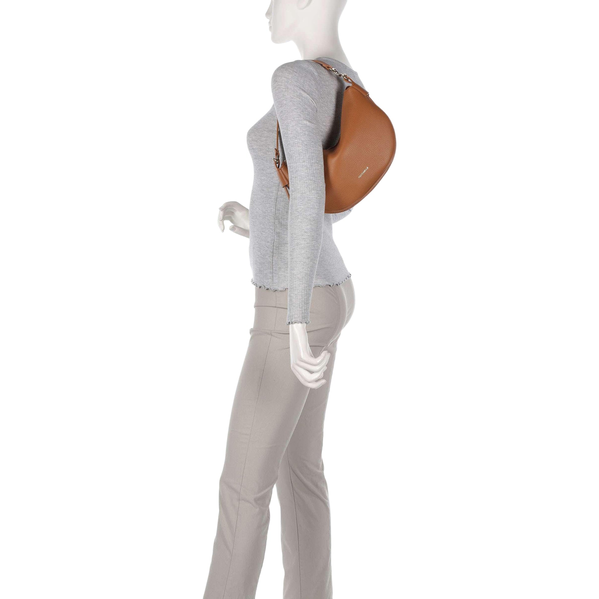 COCCINELLE Borsa Donna a Spalla Marrone con Tracolla, In Vera Pelle, C-Easy Borse - vista 3