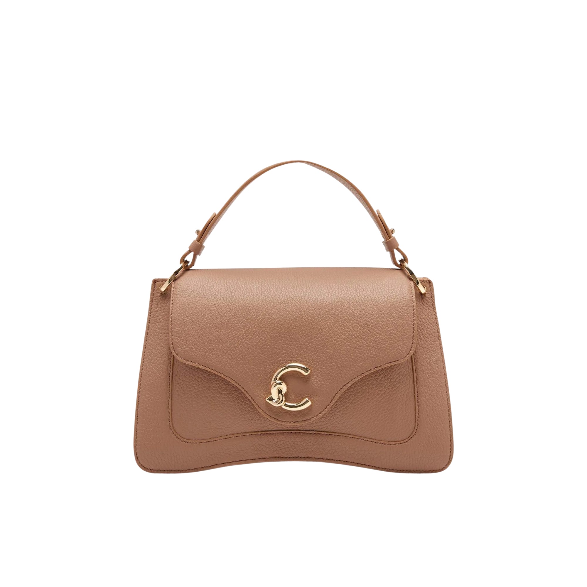 COCCINELLE Borsa Donna a Mano Marrone con Tracolla, In Vera Pelle, C-Me Medium