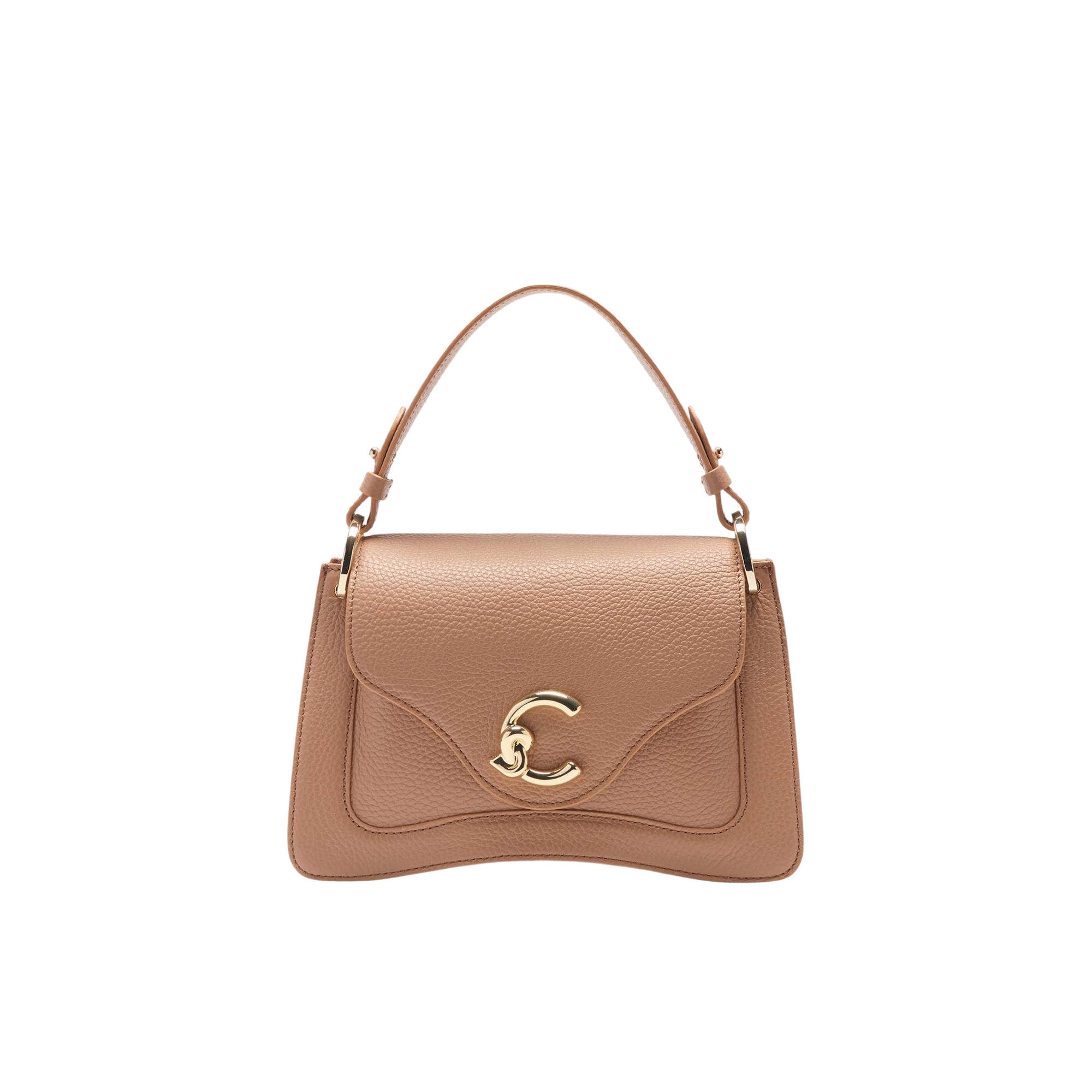 COCCINELLE, Borsa Donna a Mano Marrone con Tracolla, In Vera Pelle, C-Me Small