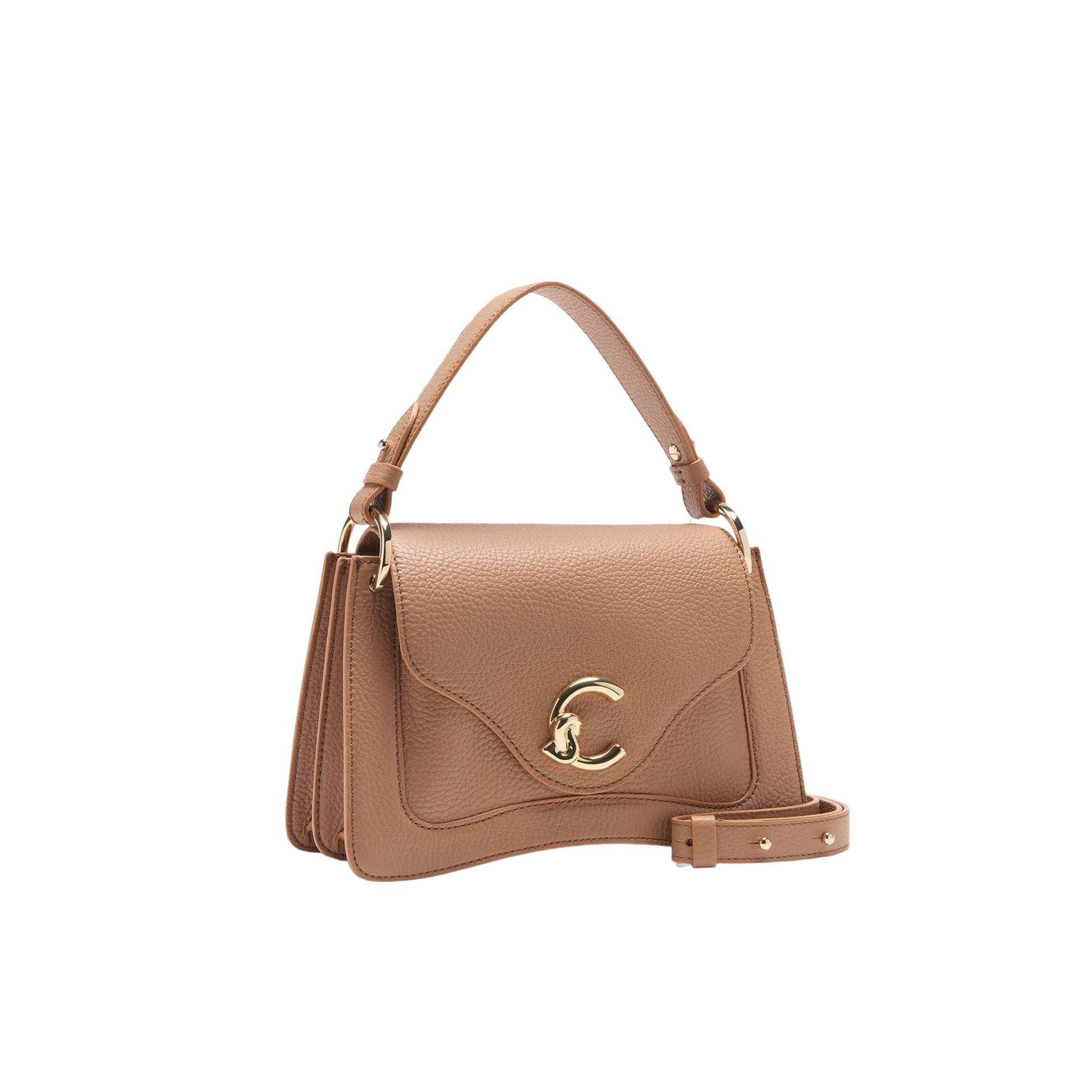 COCCINELLE, Borsa Donna a Mano Marrone con Tracolla, In Vera Pelle, C-Me Small Borse - vista 3