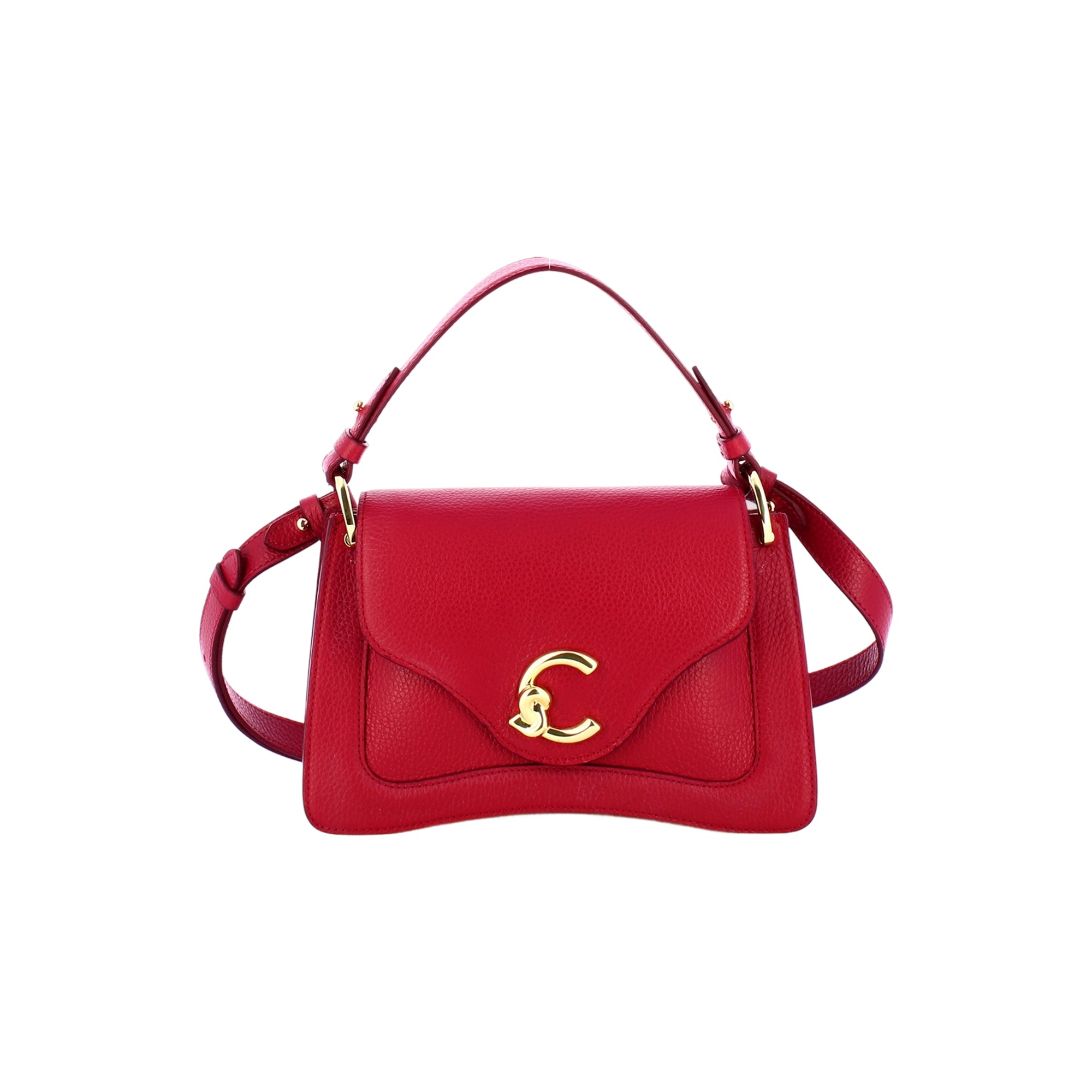 COCCINELLE, Borsa Donna a Mano Rossa con Tracolla, In Vera Pelle, C-Me Small