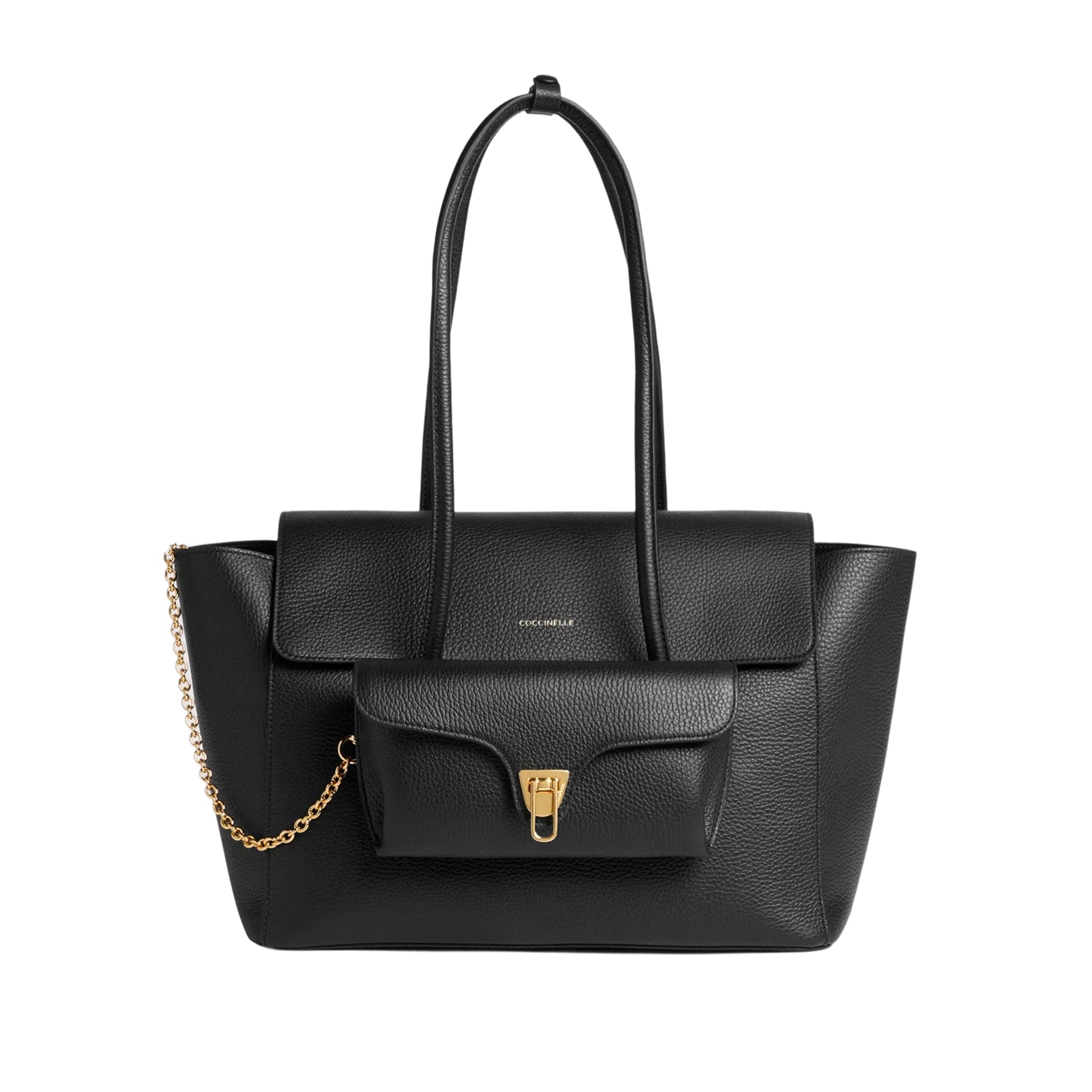 COCCINELLE Borsa Donna Nera Double Beat in Vera Pelle