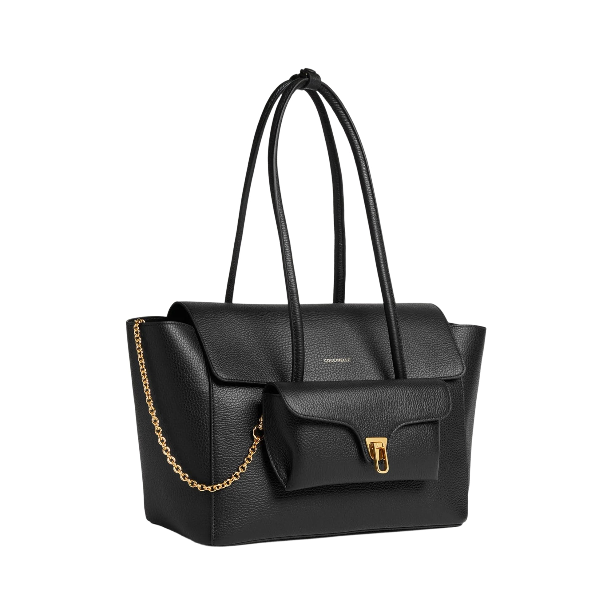 COCCINELLE Borsa Donna Nera Double Beat in Vera Pelle