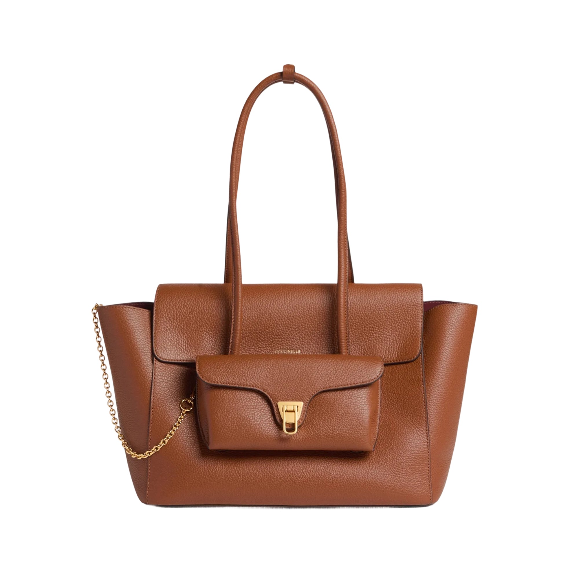 COCCINELLE Borsa Donna Marrone Double Beat in Vera Pelle