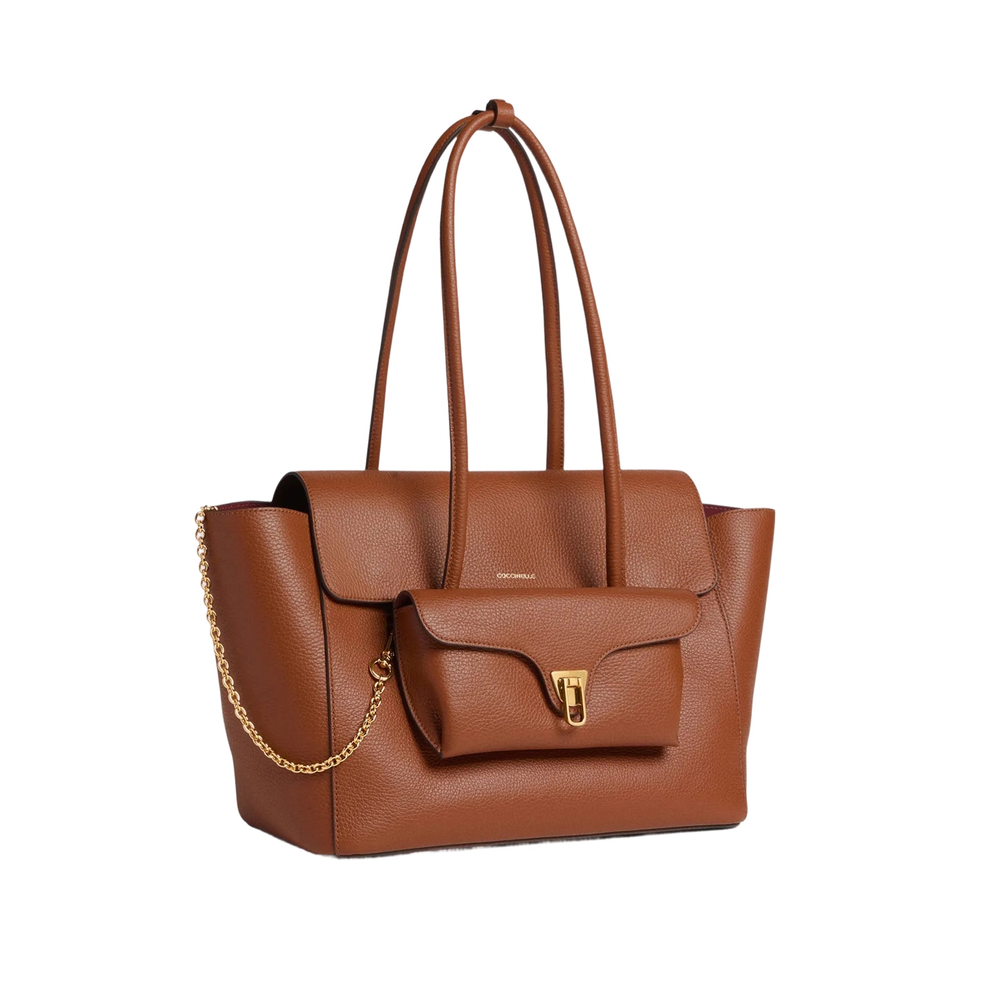 COCCINELLE Borsa Donna Marrone Double Beat in Vera Pelle