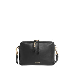 Coccinelle geantă crossbody vera pielă femei neagră logo