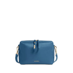 Coccinelle geantă crossbody vera pielă femei albastru logo