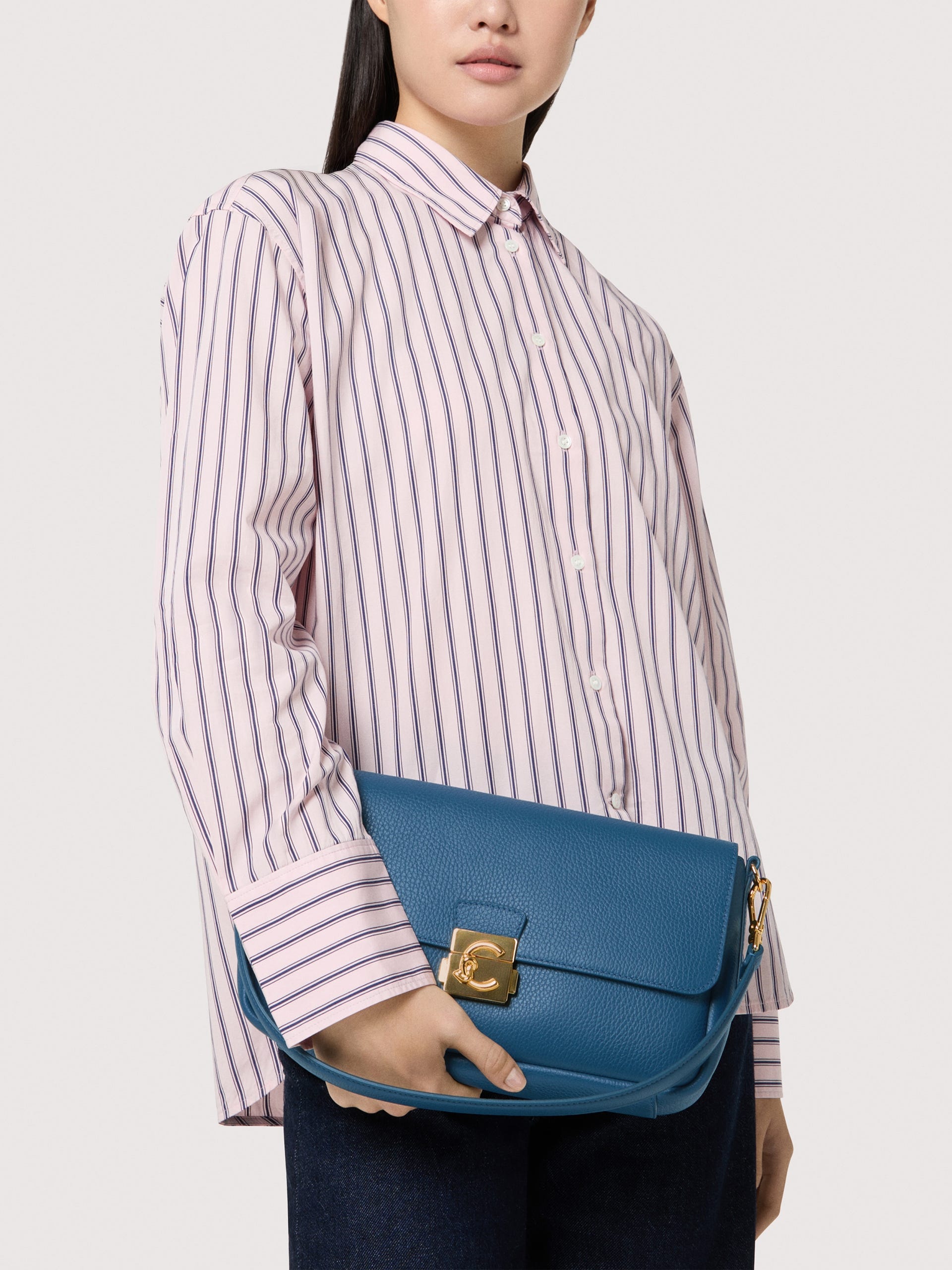 Coccinelle Borsa a Tracolla Pelle Donna Blu Chiusura a Scatto Borse - vista 6