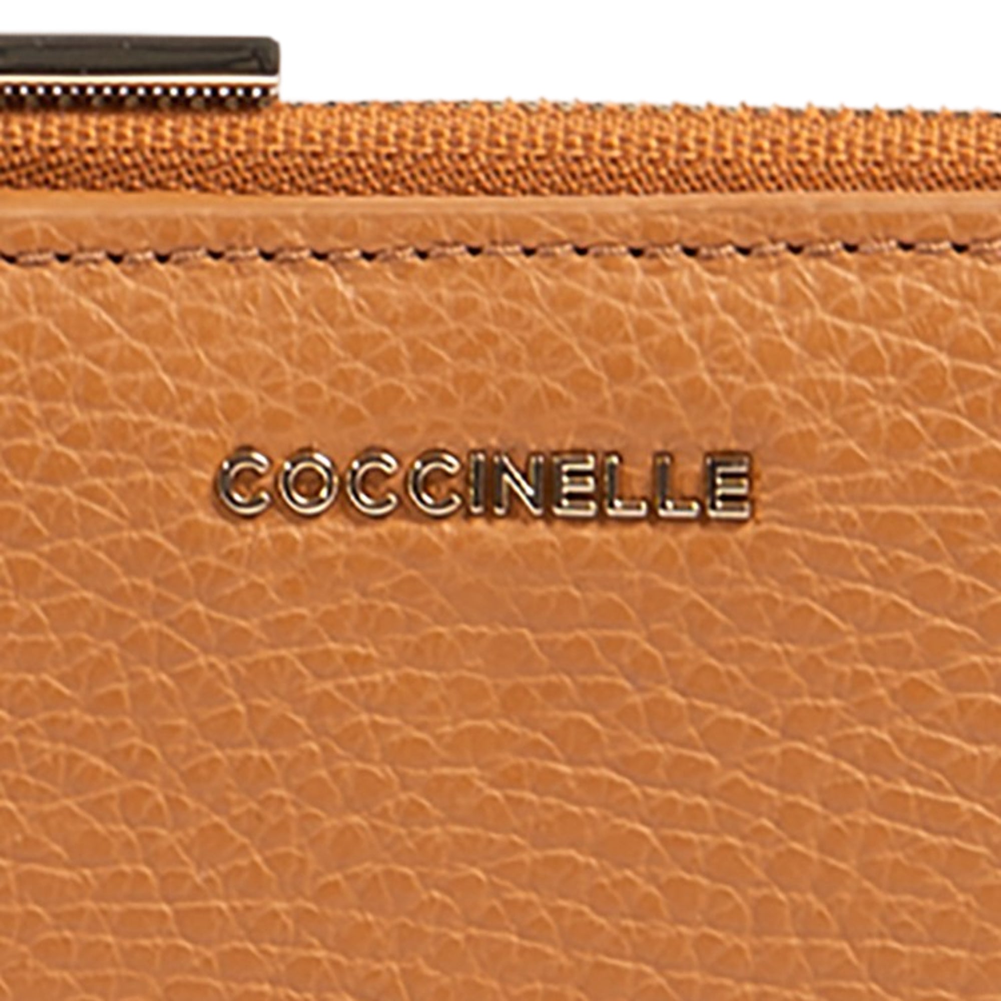COCCINELLE Portafoglio Donna Piccolo Cuoio, In Vera Pelle, Metallic Soft Small