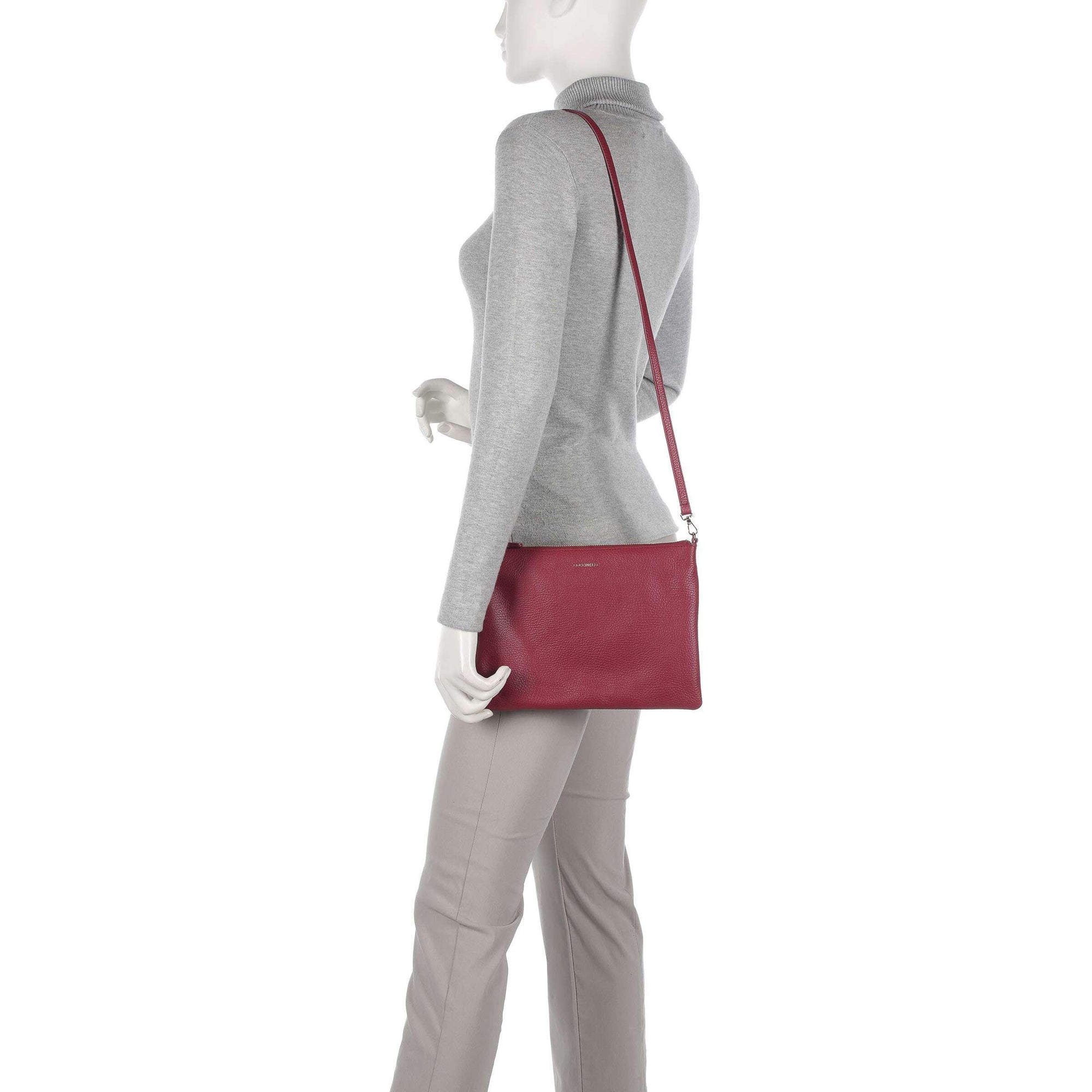 COCCINELLE Borsa Donna a Tracolla Bianca, In Vera Pelle, Best Crossbody Medium