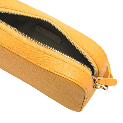COCCINELLE Borsa Donna a Tracolla Gialla, In Vera Pelle, Tebe Mini Borse giallo - vista 4