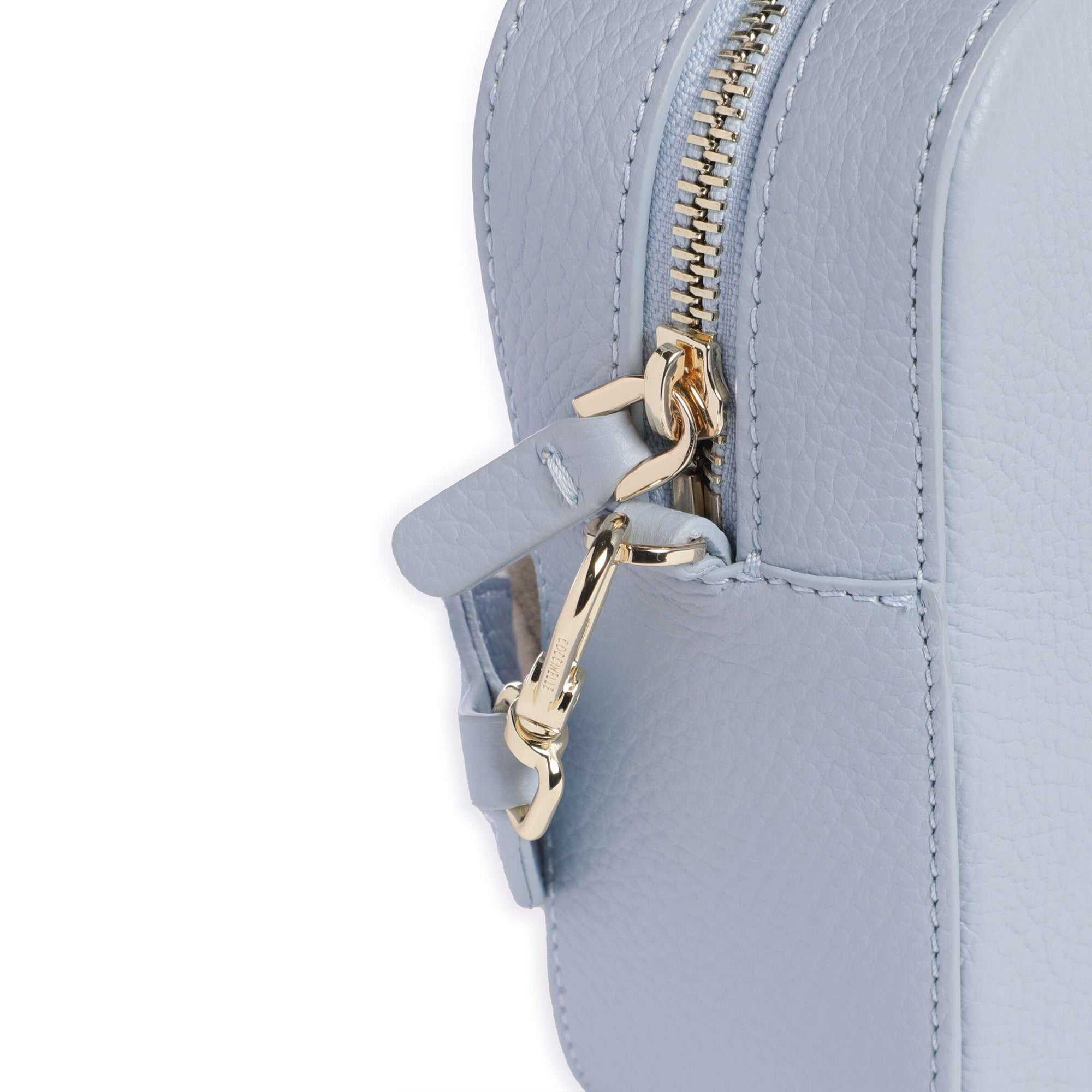 COCCINELLE Borsa Donna a Tracolla Azzurra, In Vera Pelle, Tebe Large