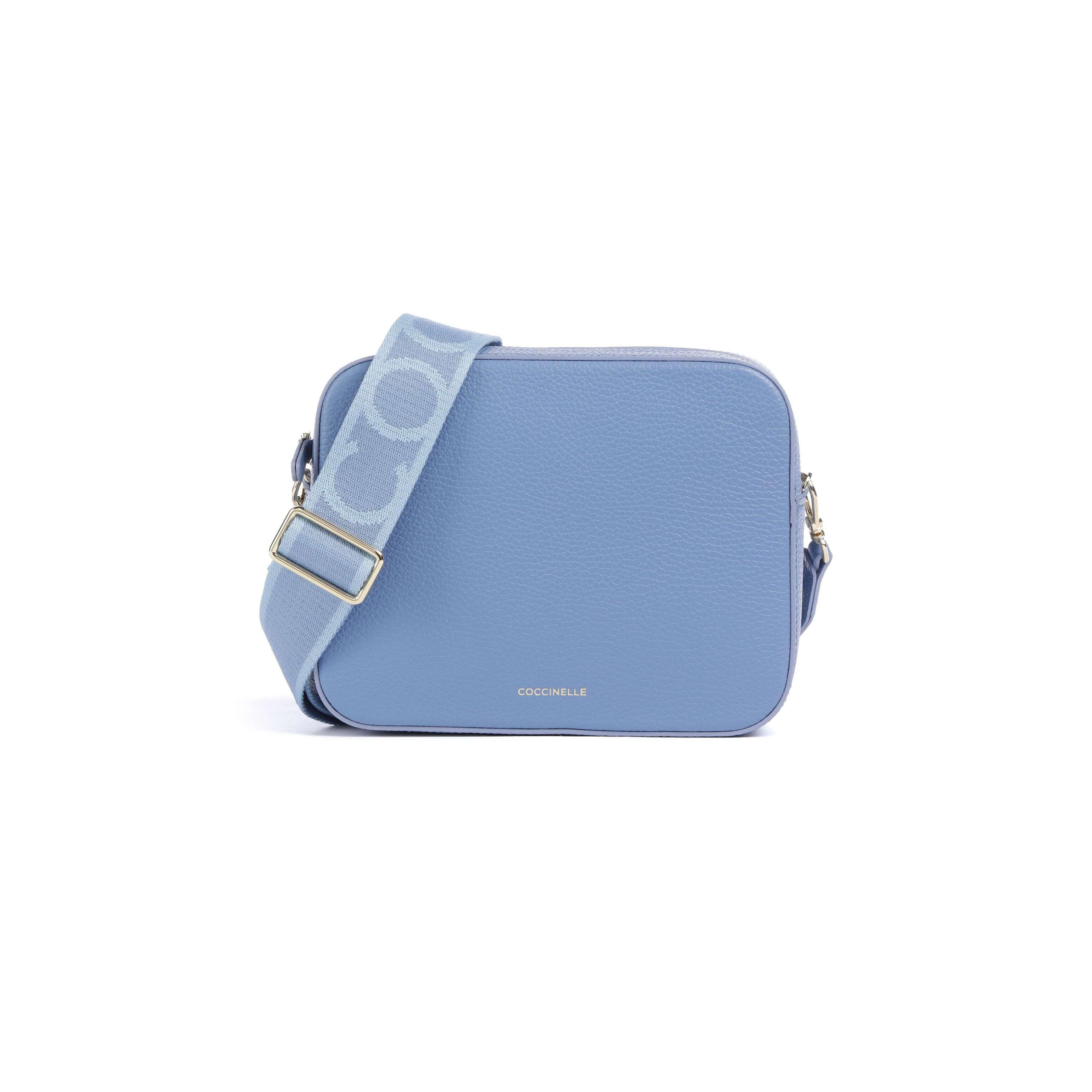 COCCINELLE Borsa Donna a Tracolla Blu, In Vera Pelle, Tebe Large