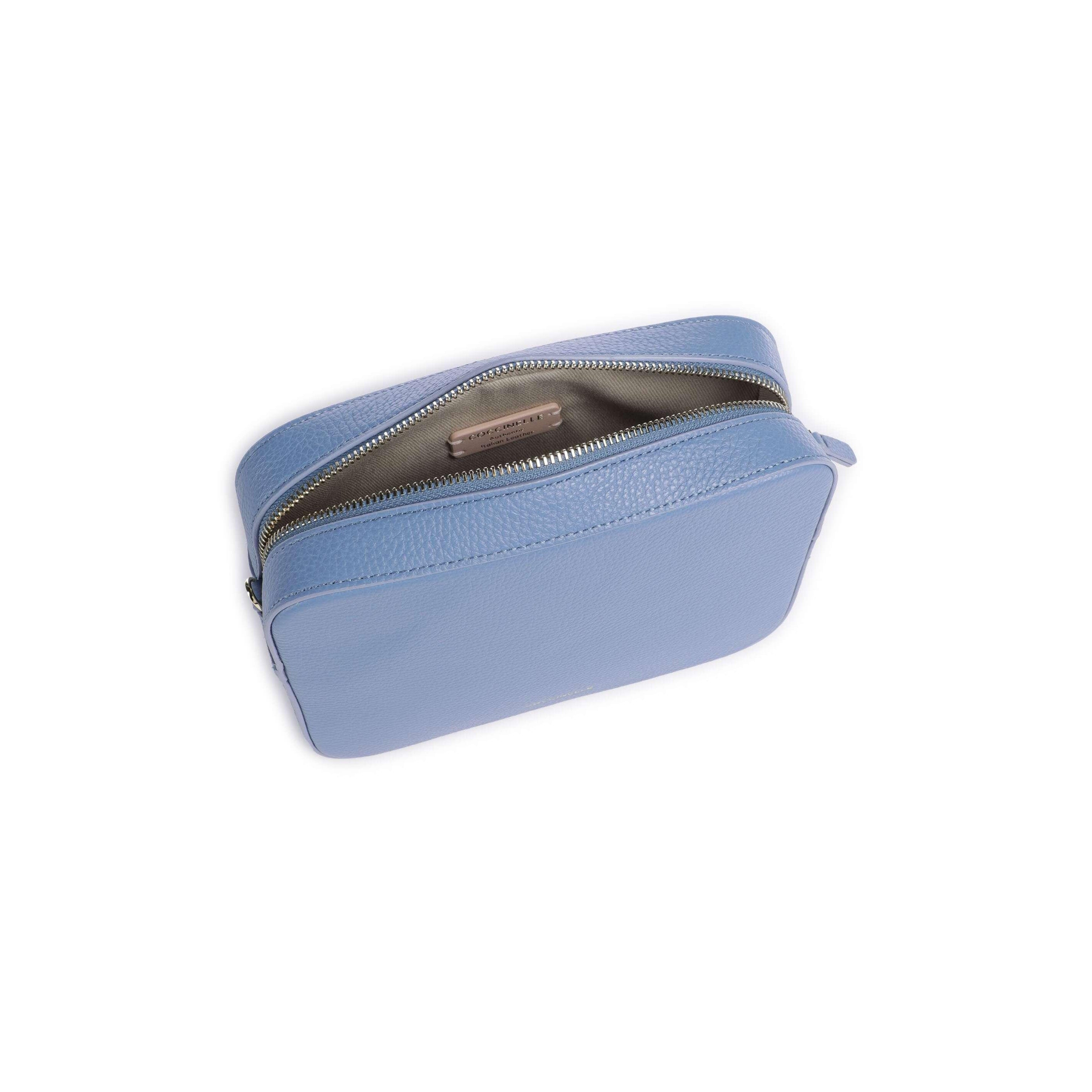 COCCINELLE Borsa Donna a Tracolla Blu, In Vera Pelle, Tebe Large