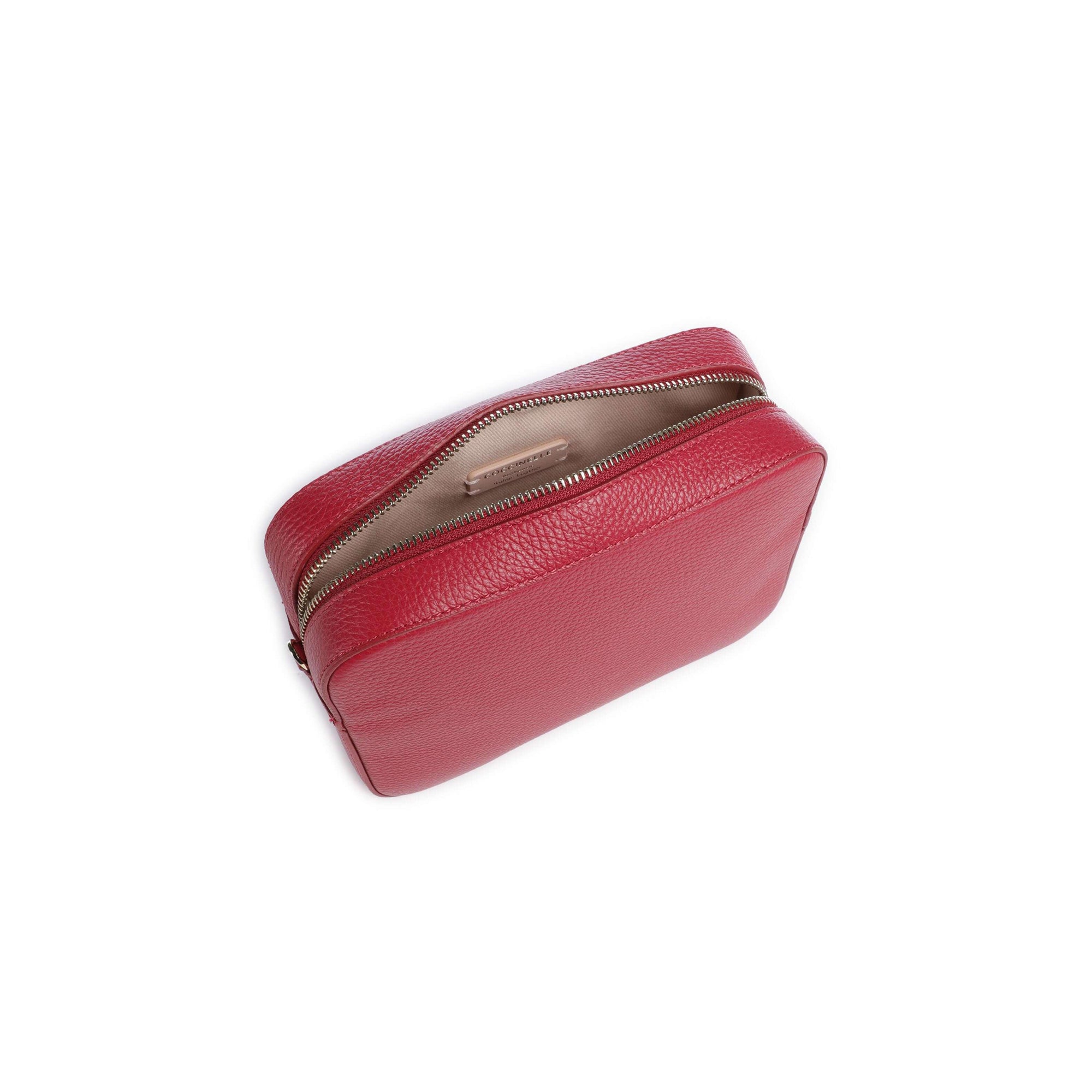 COCCINELLE Borsa Donna a Tracolla Rossa, In Vera Pelle, Tebe Large