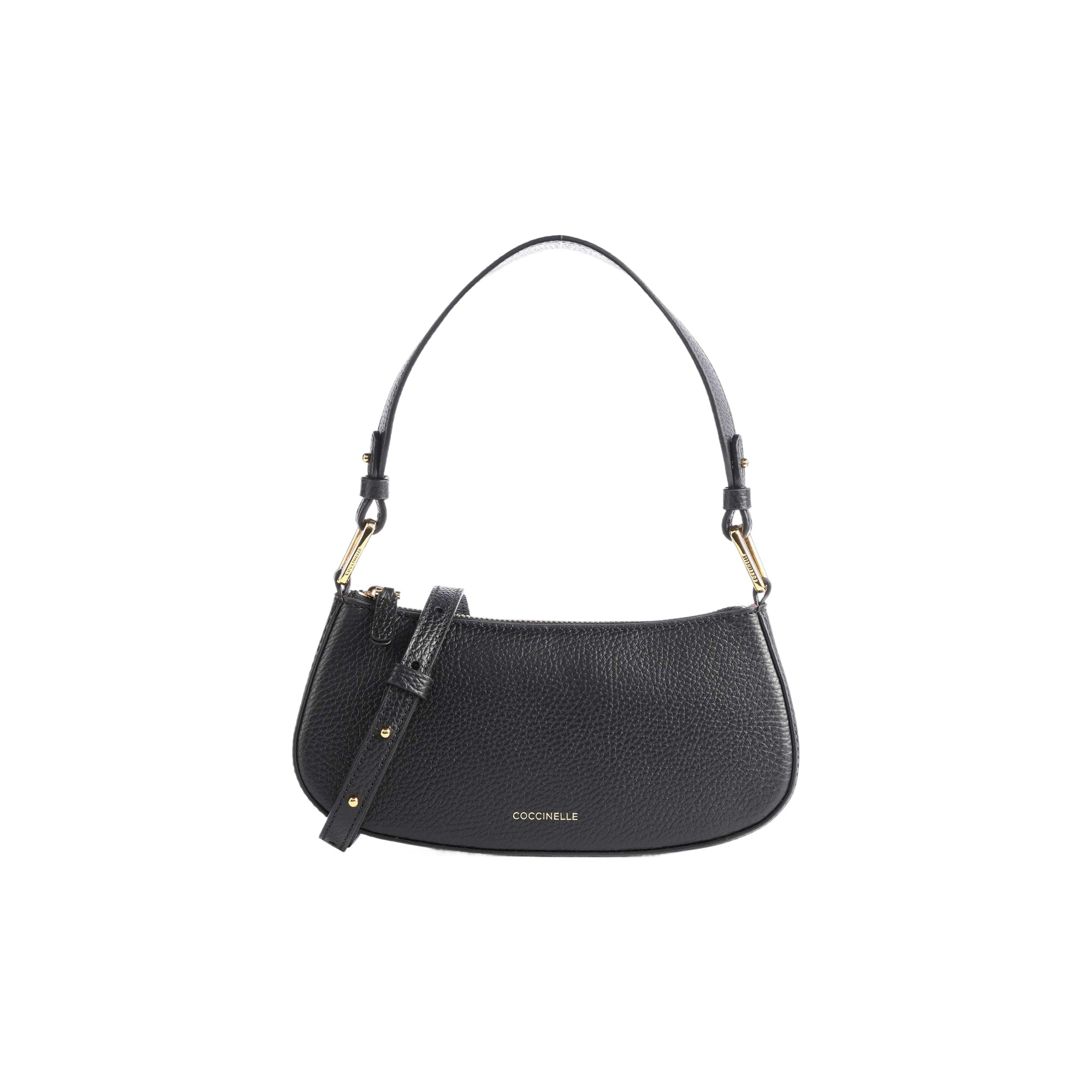 COCCINELLE Borsa Donna Hobo a Spalla Nera, In Vera Pelle, Merveille