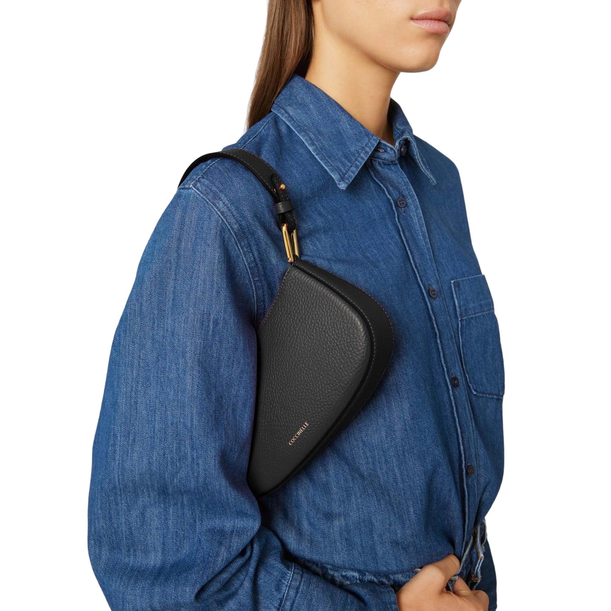 COCCINELLE Borsa Donna Hobo a Spalla Bianca, In Vera Pelle, Merveille