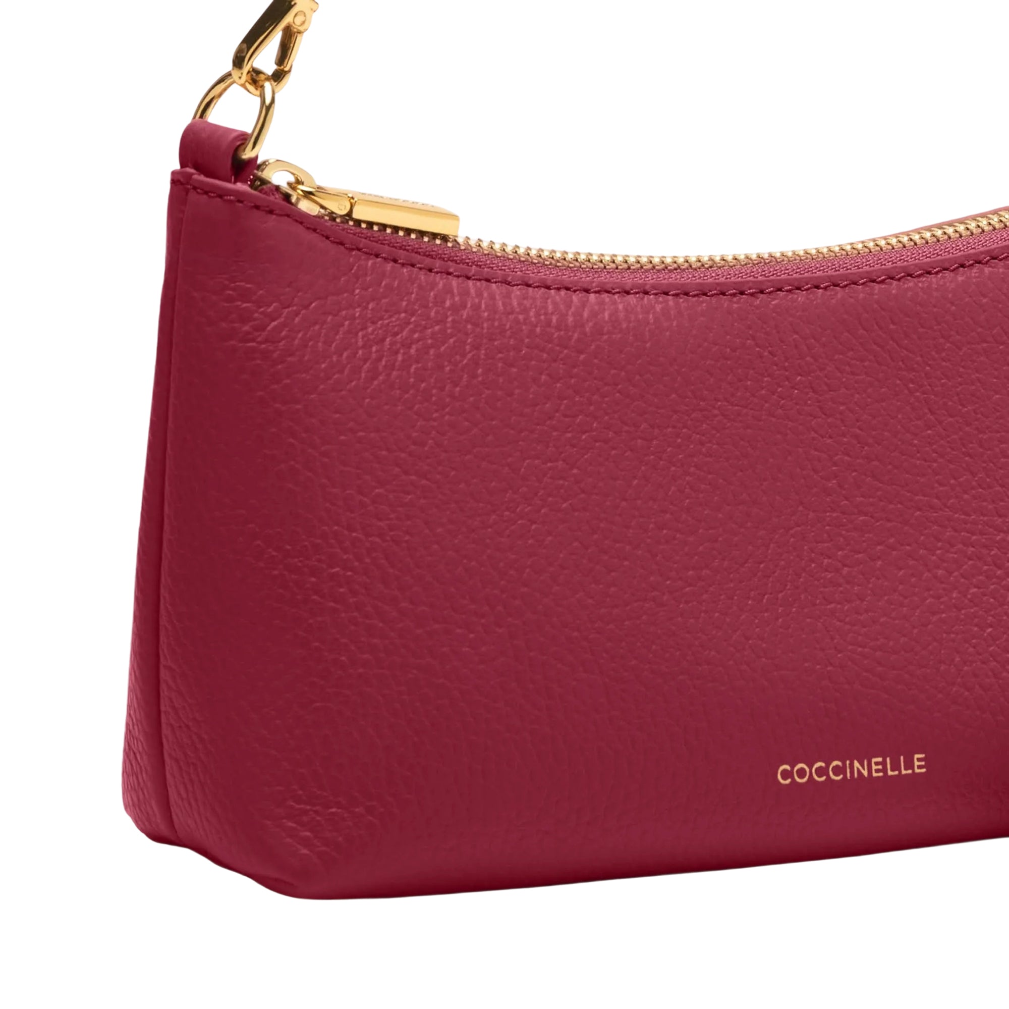 COCCINELLE Borsa Donna Rossa con Catena e Tracolla Regolabile, In Vera Pelle, Aura