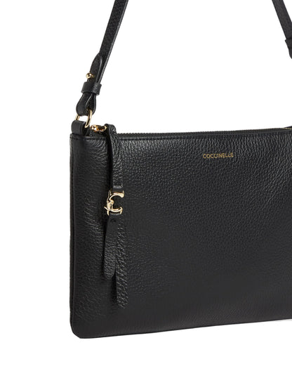 Coccinelle Borsa a Spalla Pelle Donna Nera Logo Borse nero - vista 5