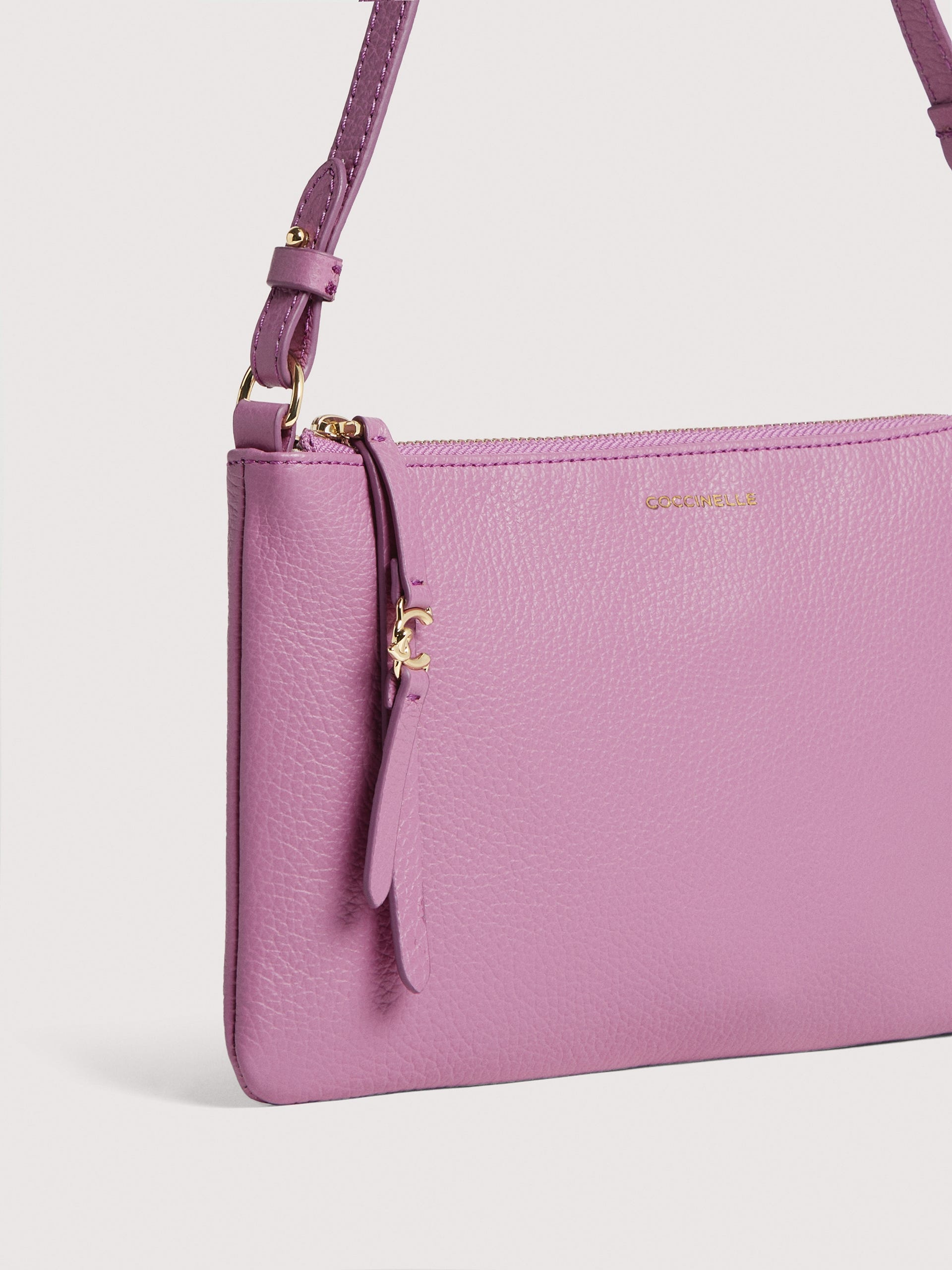 Coccinelle Borsa a Spalla Pelle Donna Viola Logo Borse - vista 5