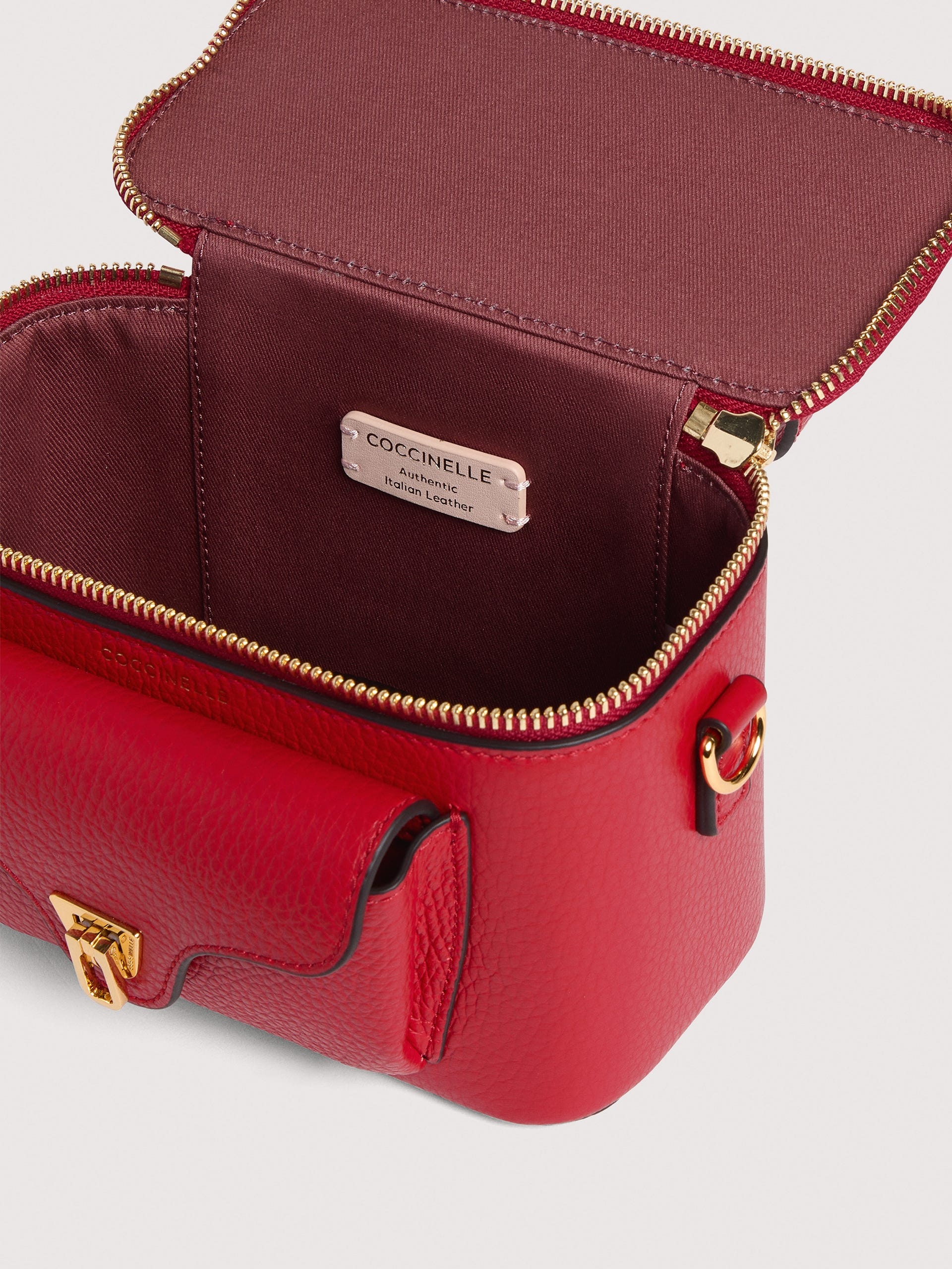 Coccinelle Borsa a Tracolla Pelle Donna Rossa Logo Borse rosso - vista 5