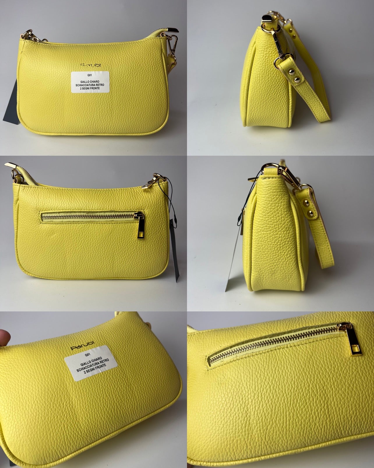 Borsa Donna a Tracolla e Spalla - Outlet con Piccoli Difetti - Modello Isa Parubi Borse Giallo Chiaro - vista 9