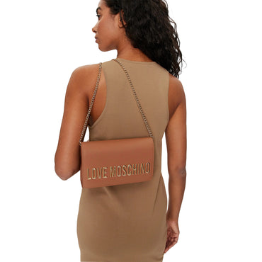Borsa Donna Love Moschino con Tracolla a Catena e Logo Gold Borse oro - vista 8