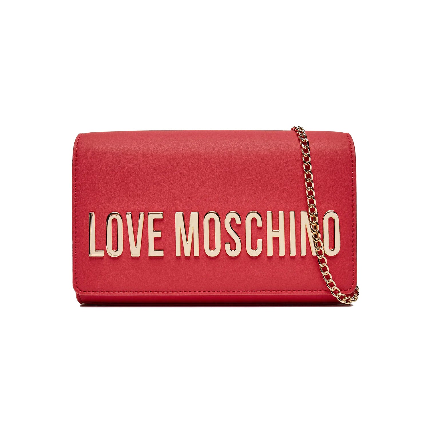 Borsa Donna Love Moschino con Tracolla a Catena e Logo Gold Borse Rosso - foto prodotto