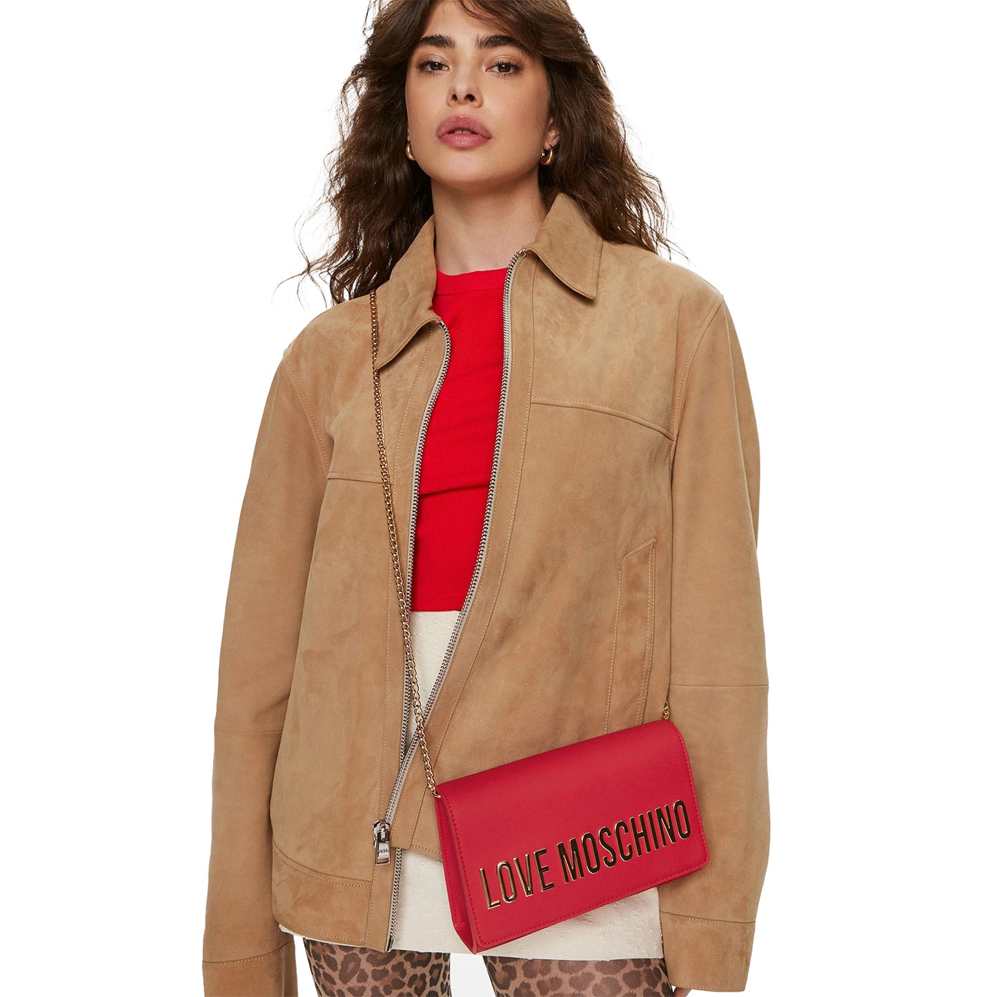 Borsa Donna Love Moschino con Tracolla a Catena e Logo Gold Borse oro - vista 2