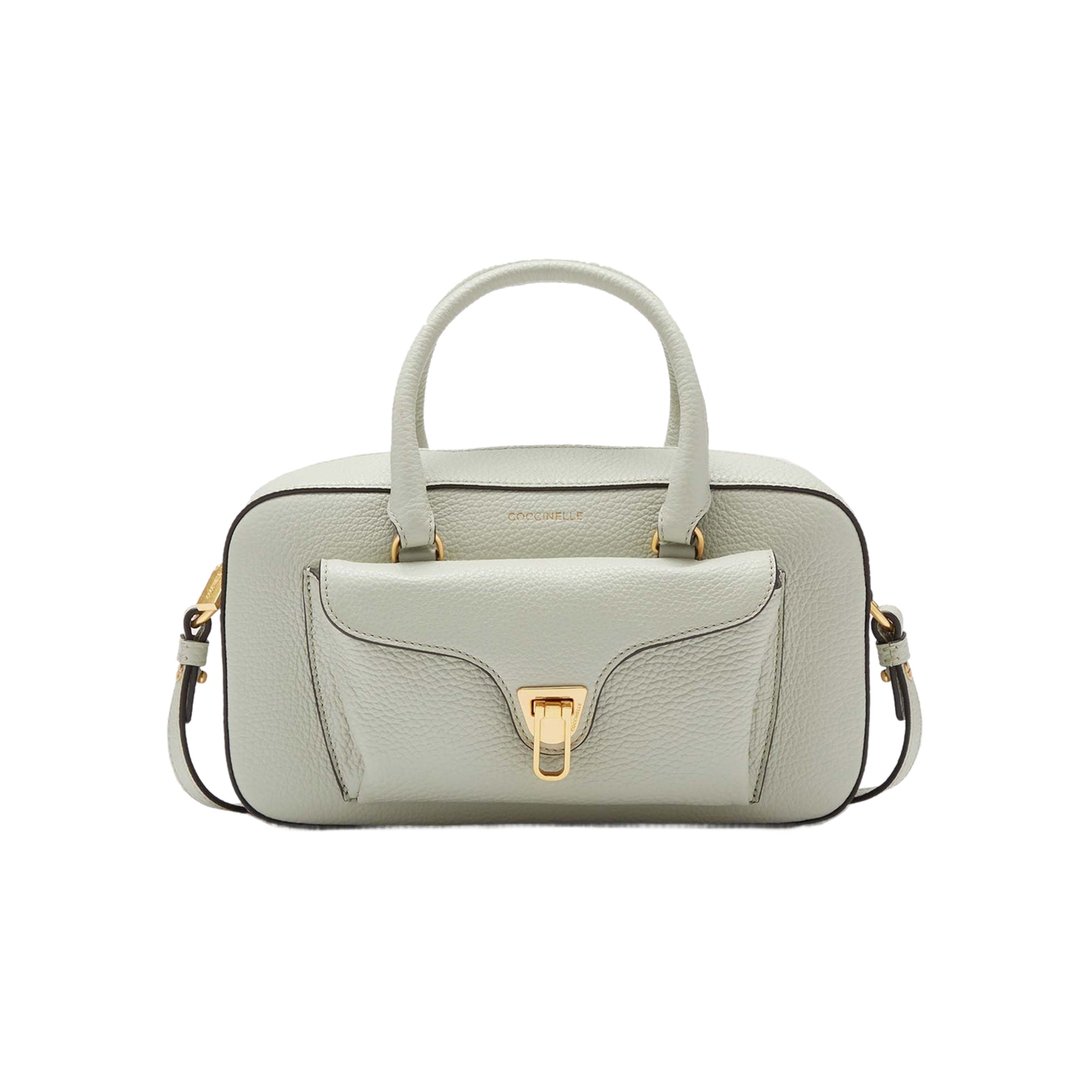 COCCINELLE Borsa Bauletto Donna a Mano con Tracolla Verde, In Vera Pelle, Beat Soft Medium
