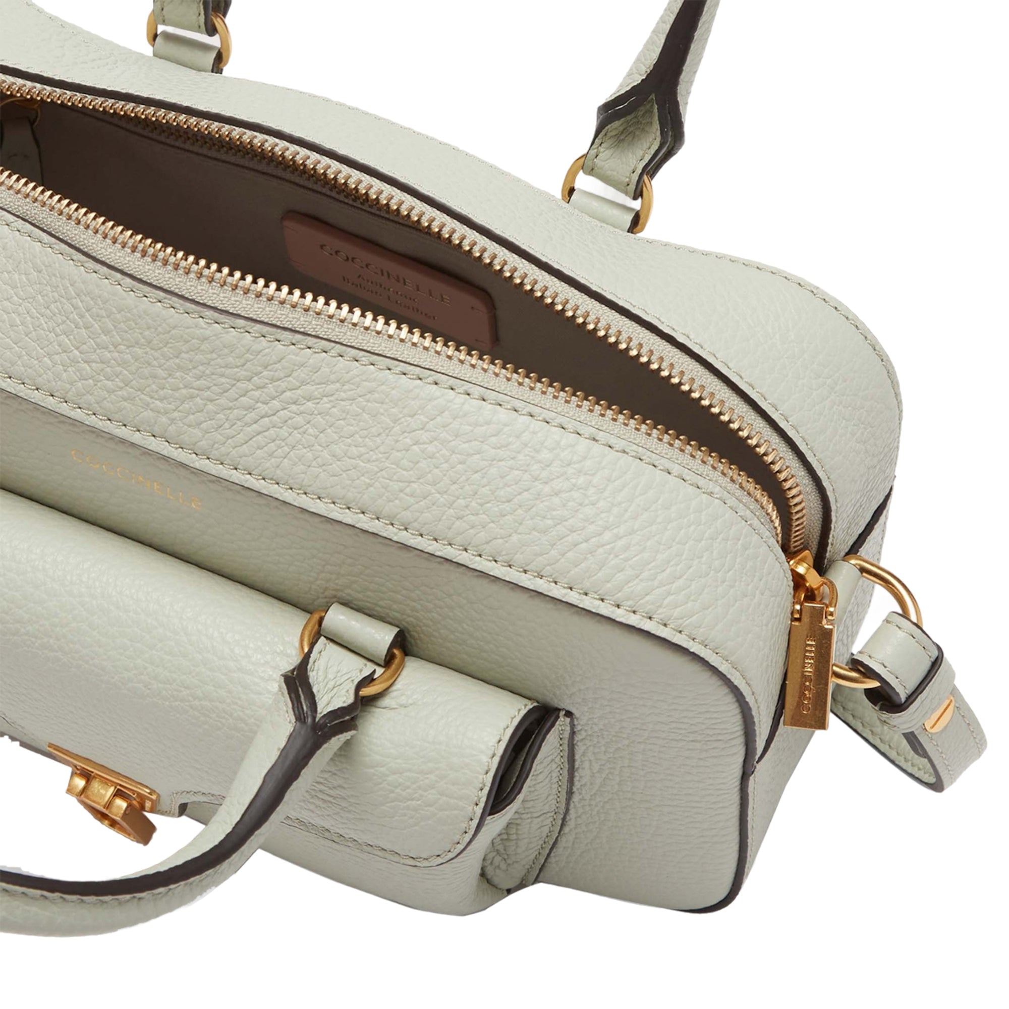 COCCINELLE Borsa Bauletto Donna a Mano con Tracolla Verde, In Vera Pelle, Beat Soft Medium