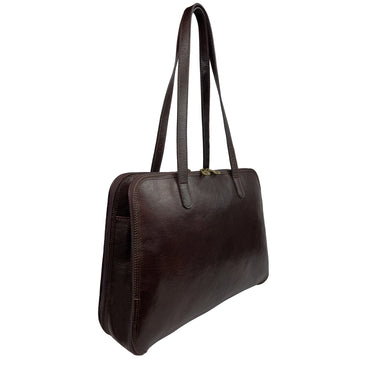 Borsa Donna a Spalla Portadocumenti, In Vera Pelle, Made in Italy, Modello Lia Parubi Borse - vista 2