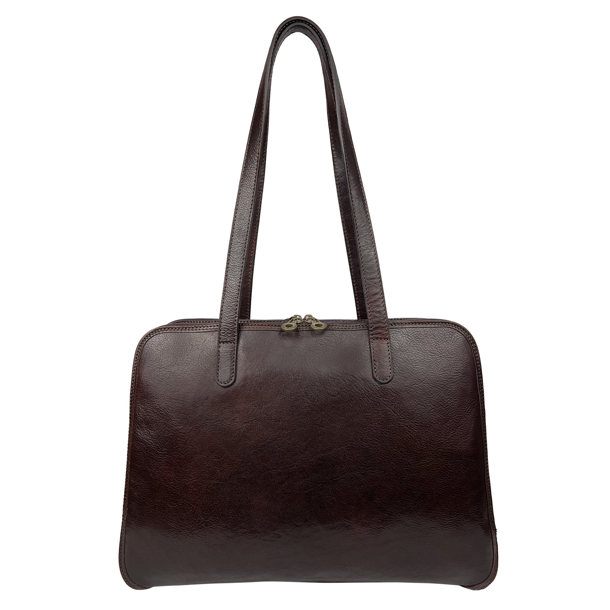 Borsa Donna a Spalla Portadocumenti, In Vera Pelle, Made in Italy, Modello Lia Parubi Borse - vista 4