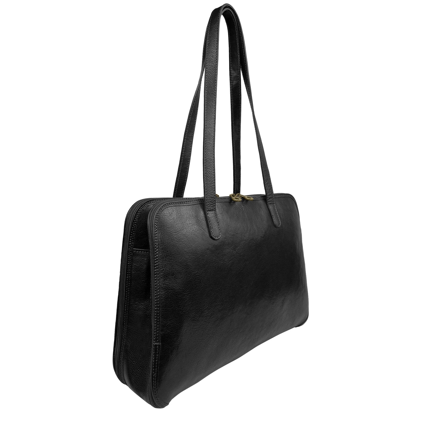Borsa Donna a Spalla Portadocumenti, In Vera Pelle, Made in Italy, Modello Lia Parubi Borse - vista 11