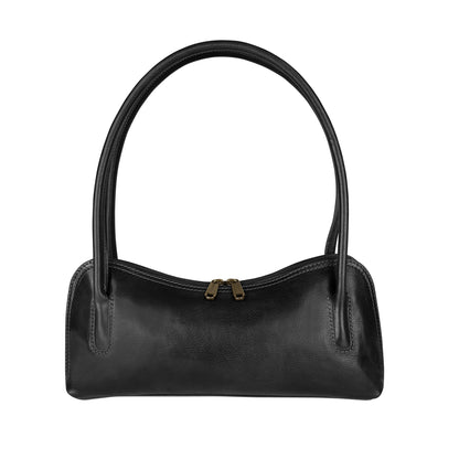 Borsa Donna a Spalla, In Vera Pelle, Made in Italy, Modello Aria Parubi Borse Nero - foto prodotto