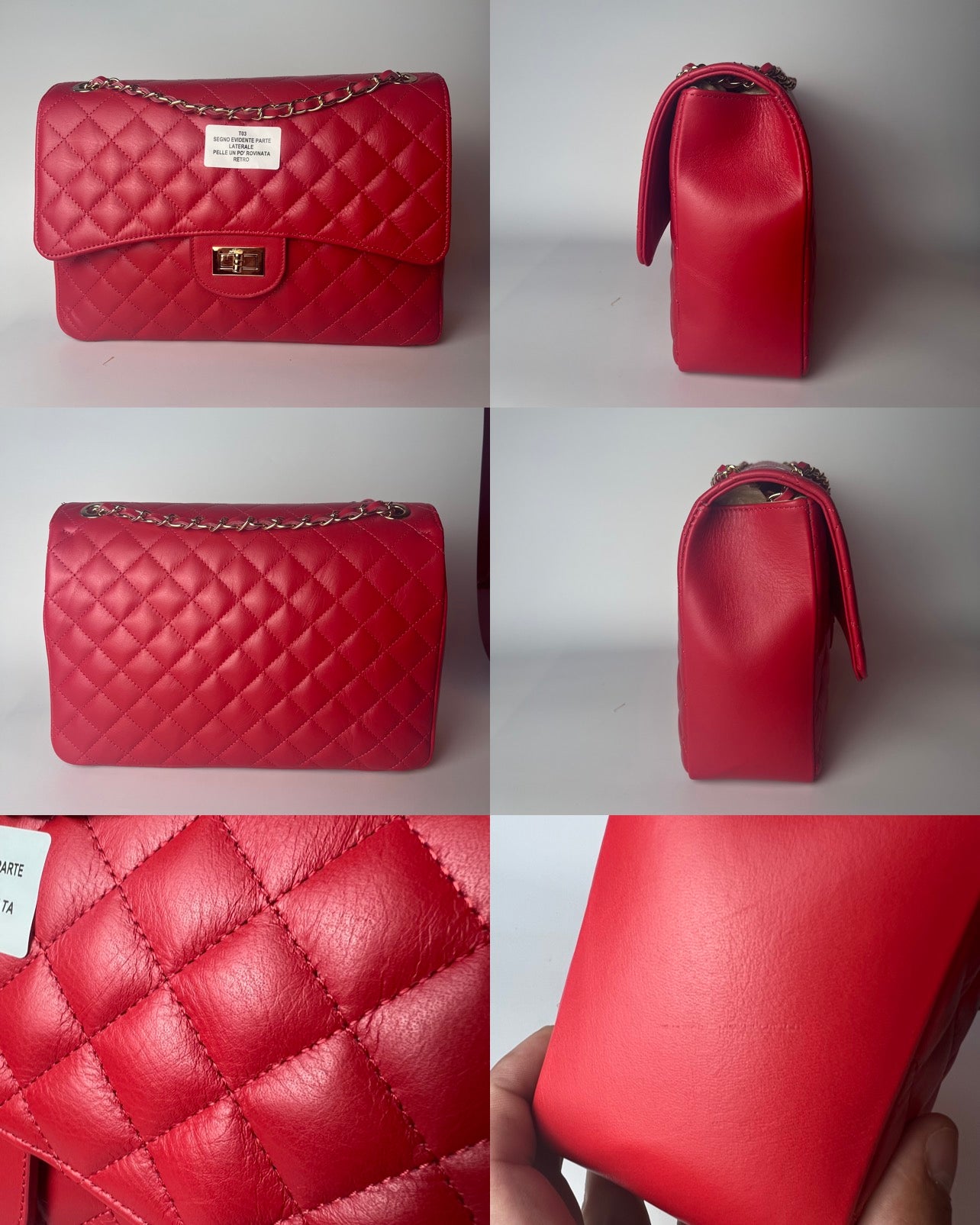 Bolso Grande de Cuero Acolchado para Mujer - Hecho en Italia - Modelo Vivienne