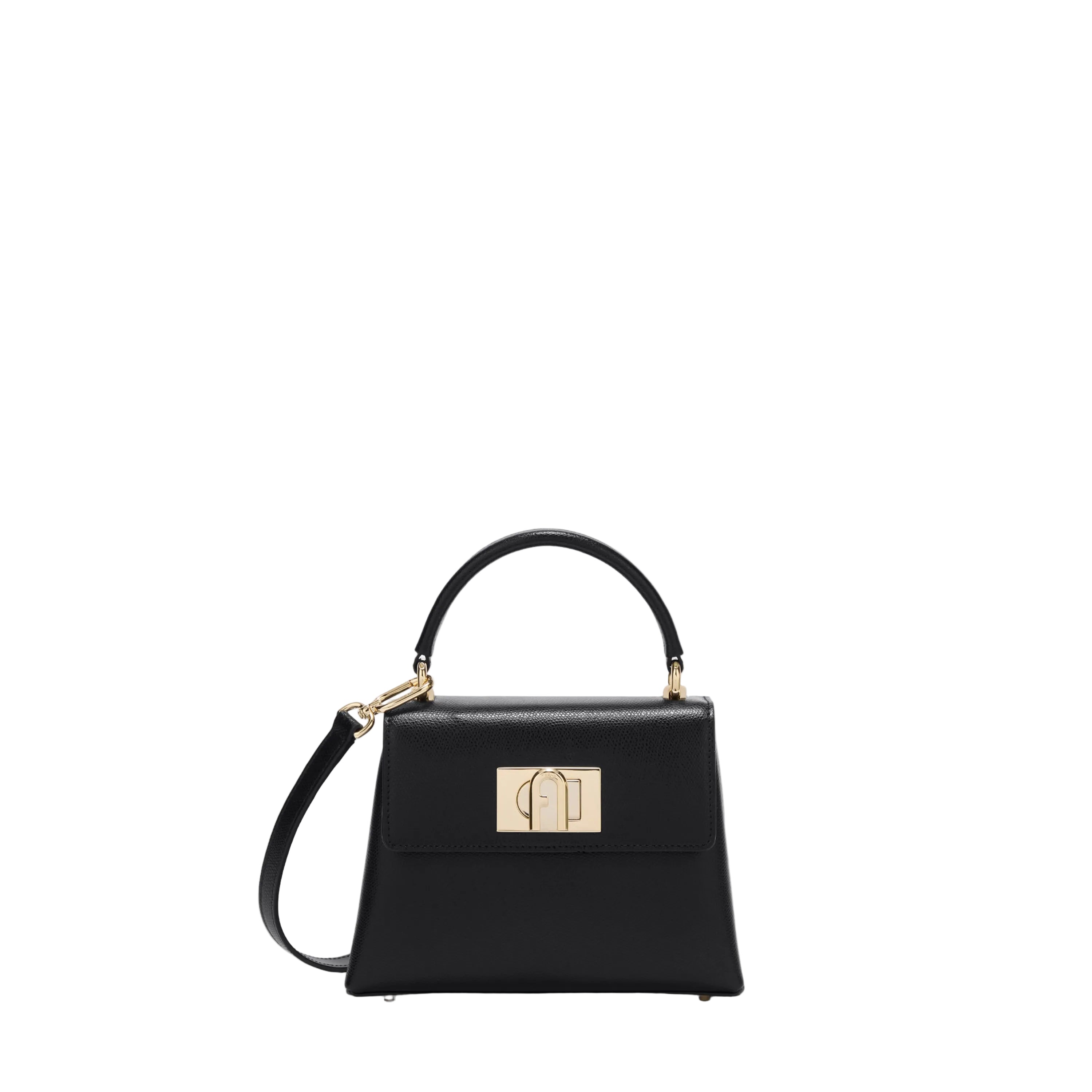 Furla Borsa Donna Nera Mano Tracolla Pelle 1927 Logo